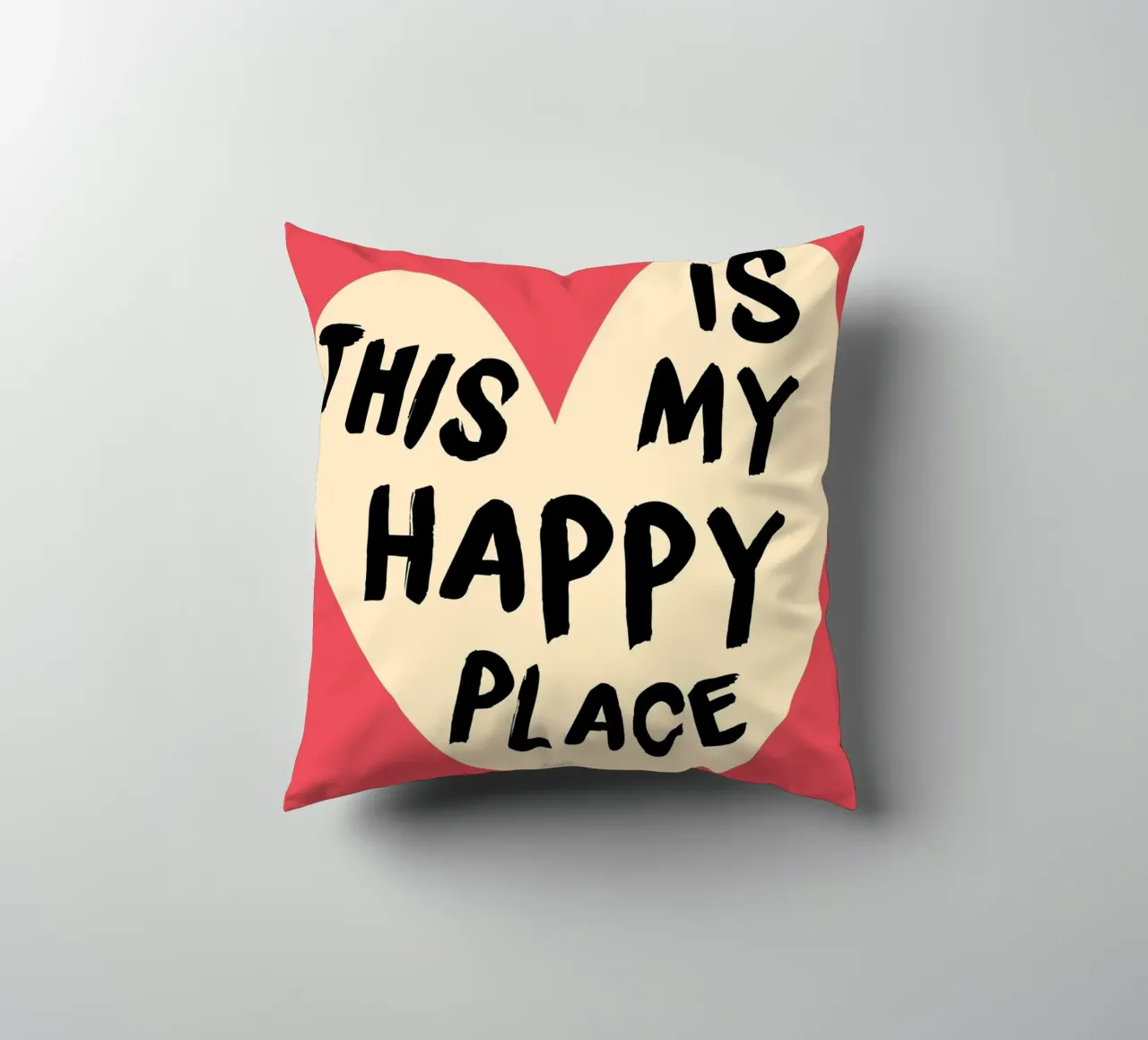 Impression d'art "This Is My Happy Place" qui réchauffe le cœur coussin de homdeco
