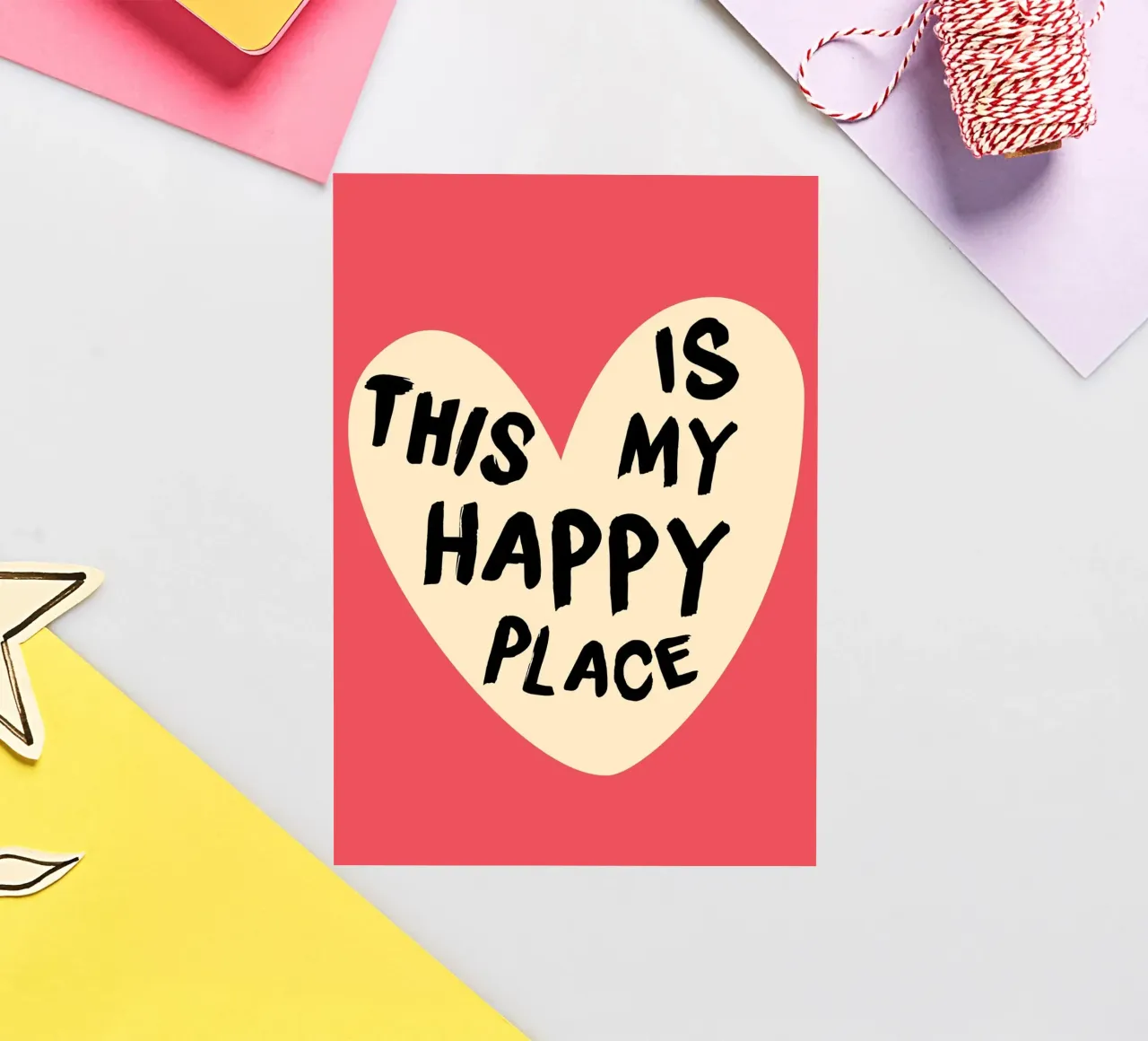 "This Is My Happy Place" Heartwarming Art Print sticker by homdeco