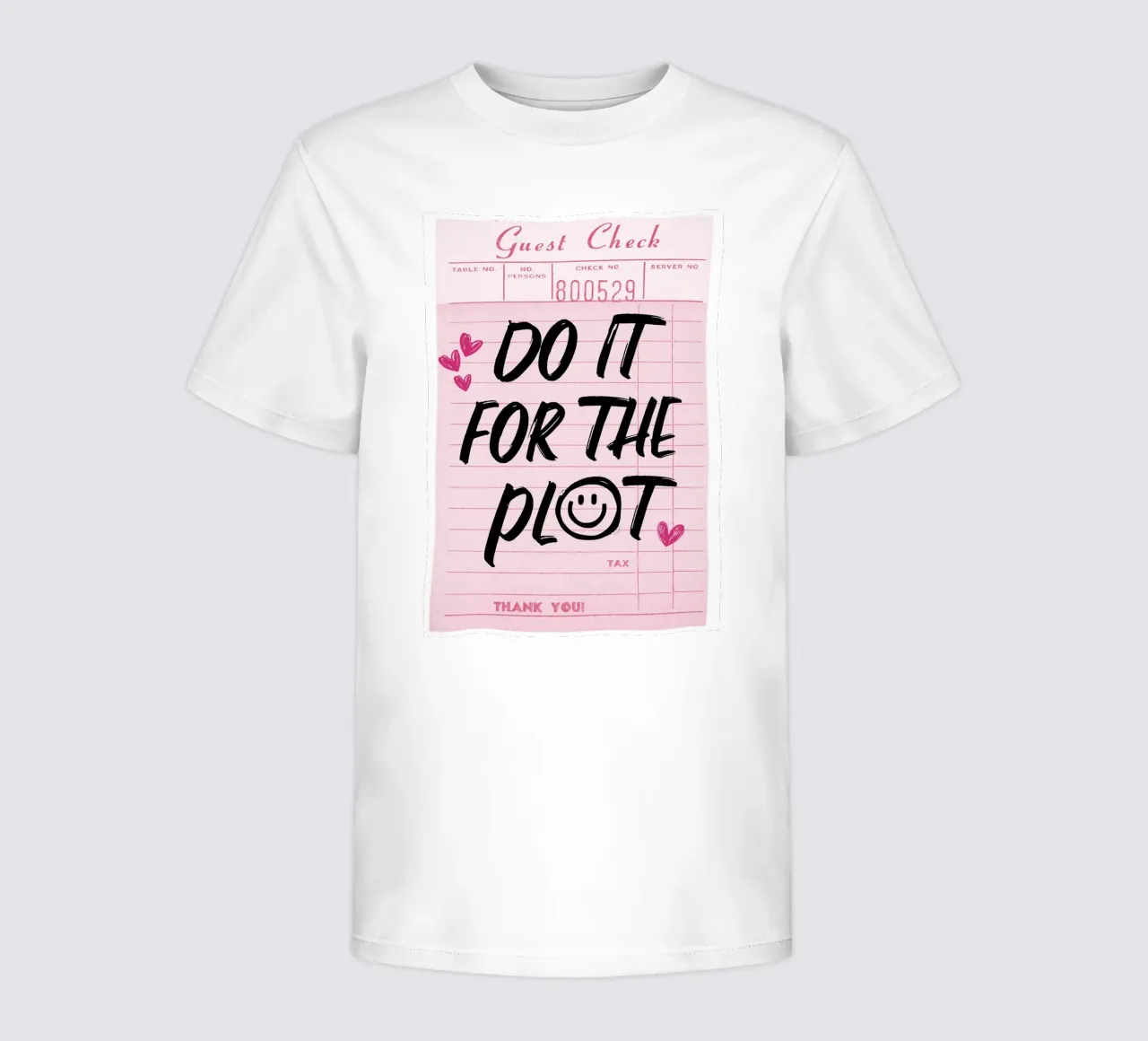 "Do It For The Plot" Trendy Guest Check Art Print kinder t-shirt van homdeco
