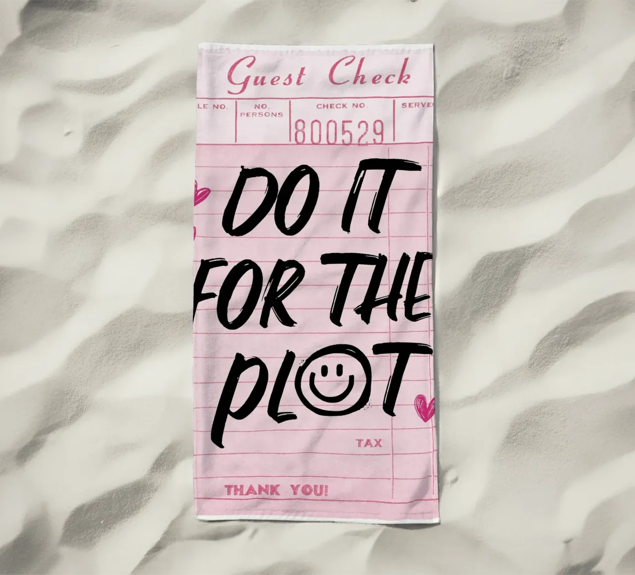 "Do It For The Plot" Trendy Guest Check Kunstdruck Strandtuch von homdeco
