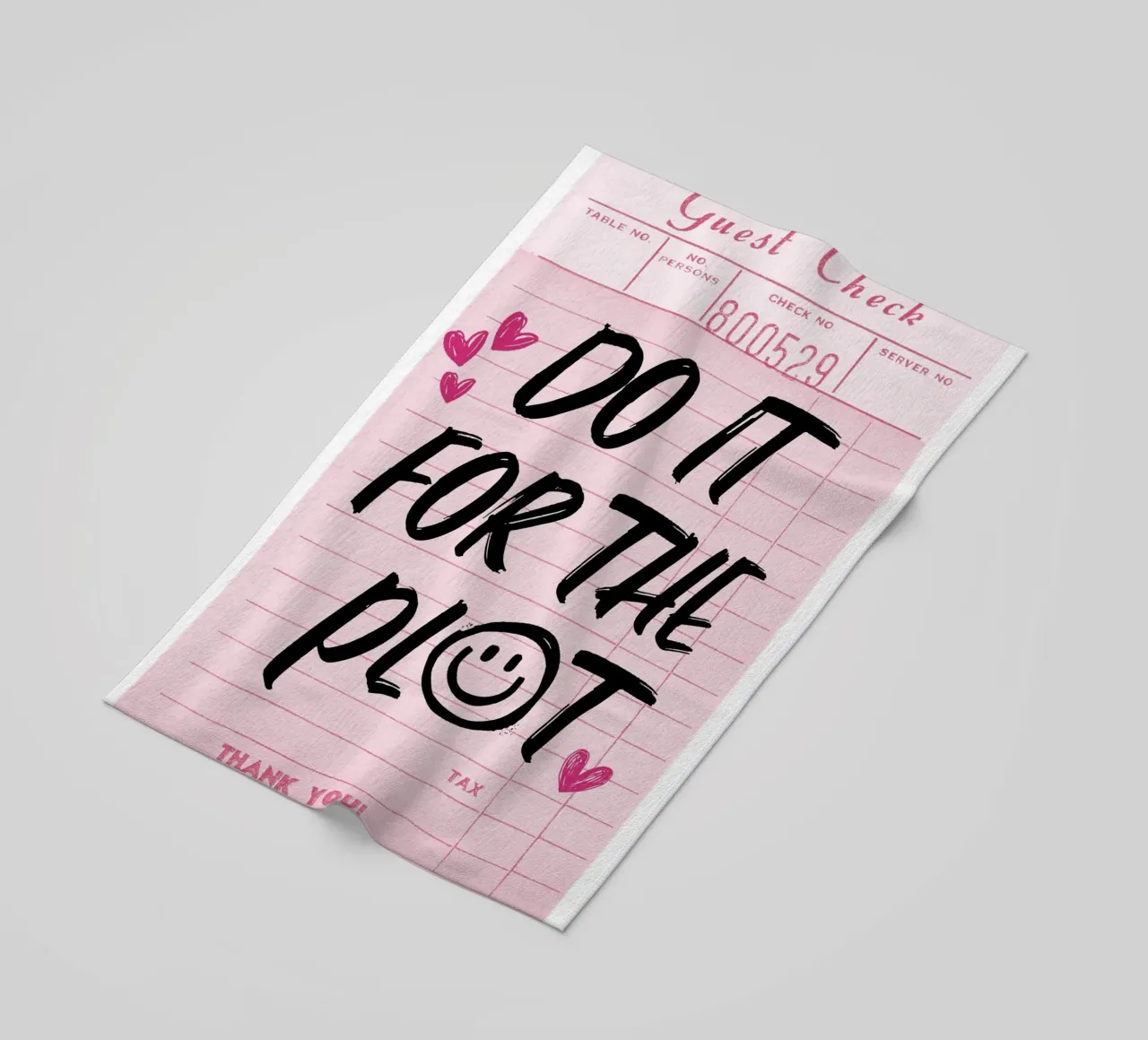 "Do It For The Plot" Trendy Guest Check Kunstdruck Strandtuch von homdeco