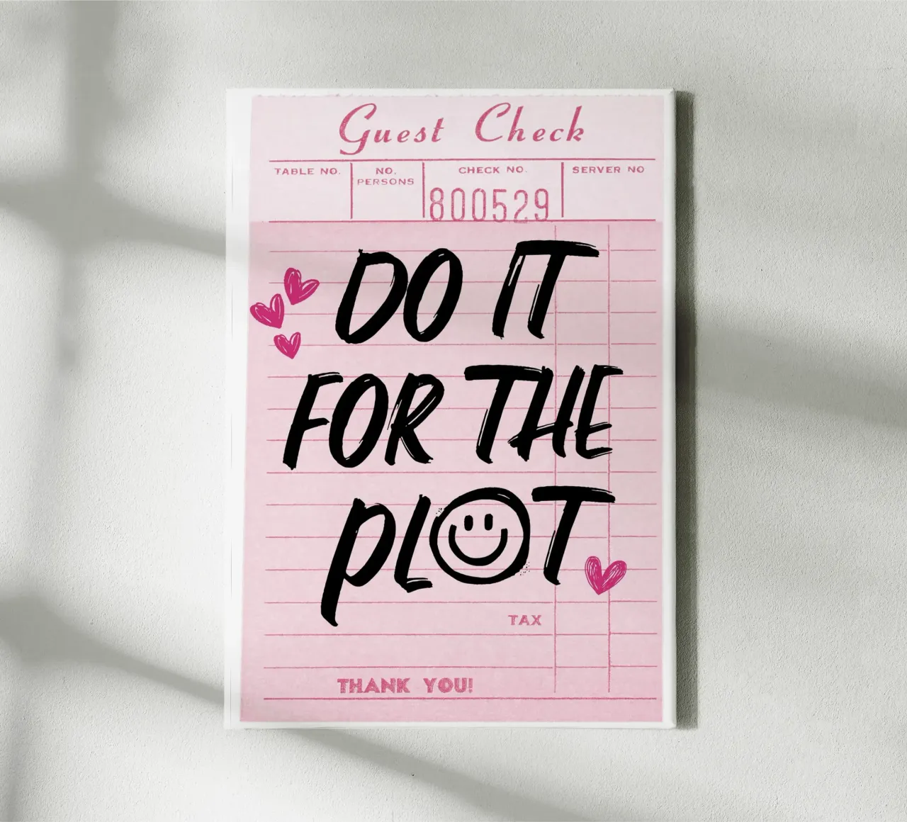 "Do It For The Plot" Trendy Guest Check Kunstdruck Leinwand von homdeco