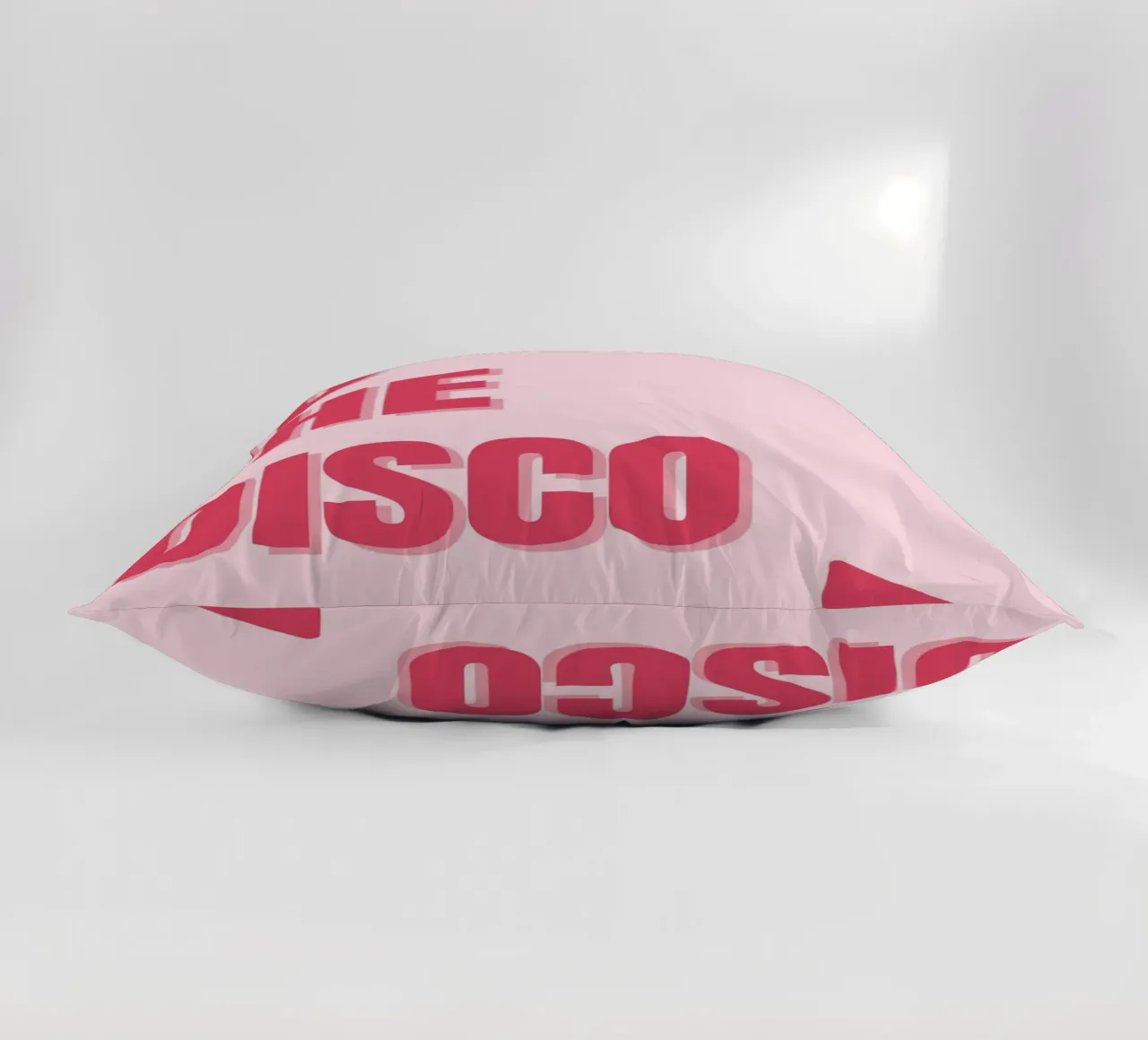 "To The Disco" Pink Retro Typography Art Print decorative cushion by homdeco