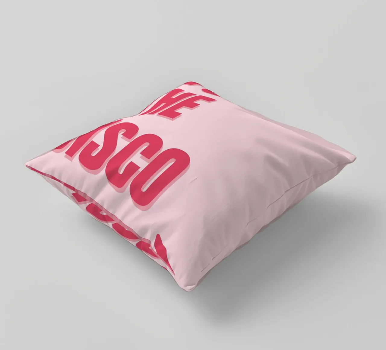 "To The Disco" Pink Retro Typography Art Print decorative cushion by homdeco