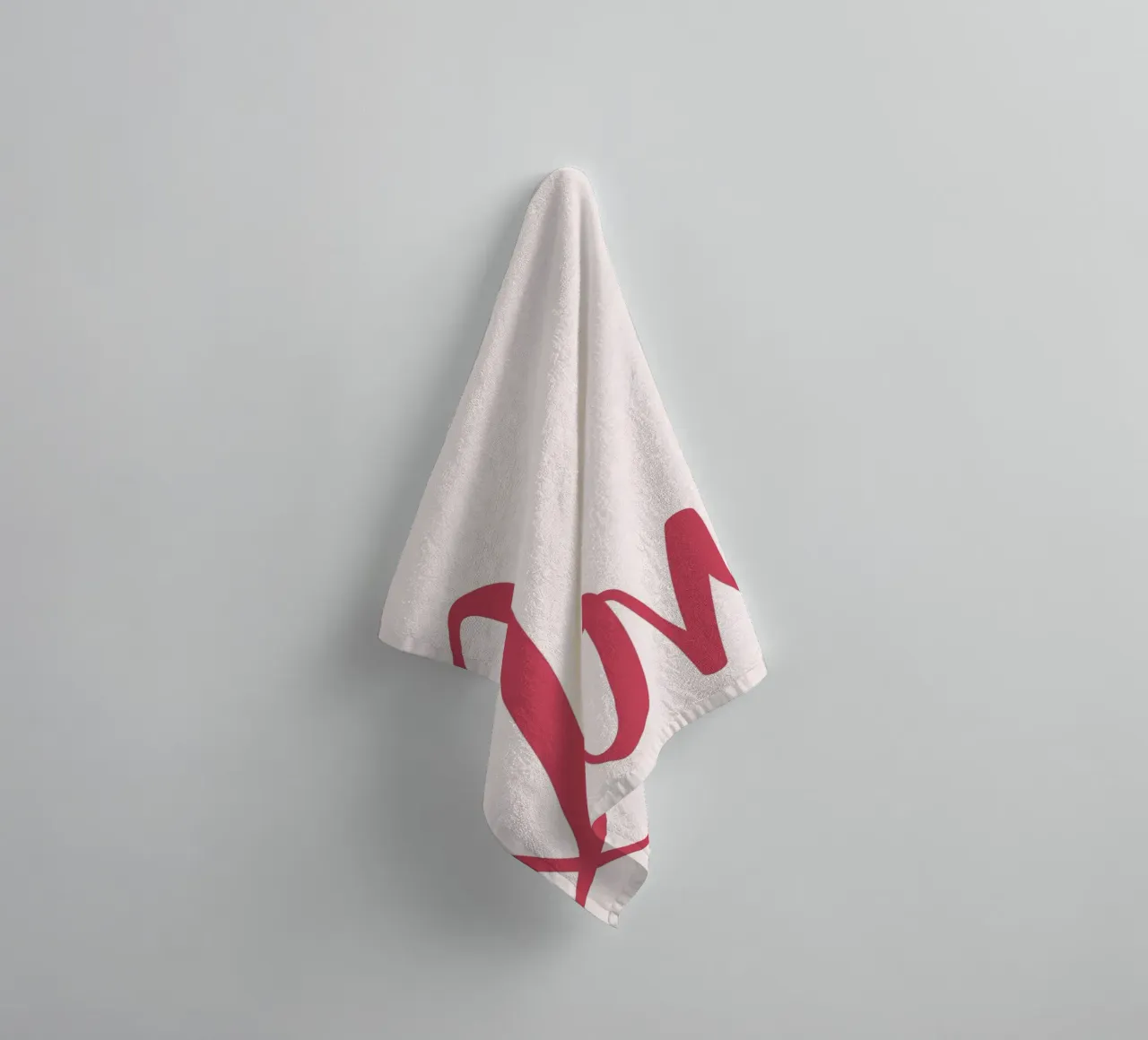"Love" Script Typography: Minimalist Pink Print towel by homdeco