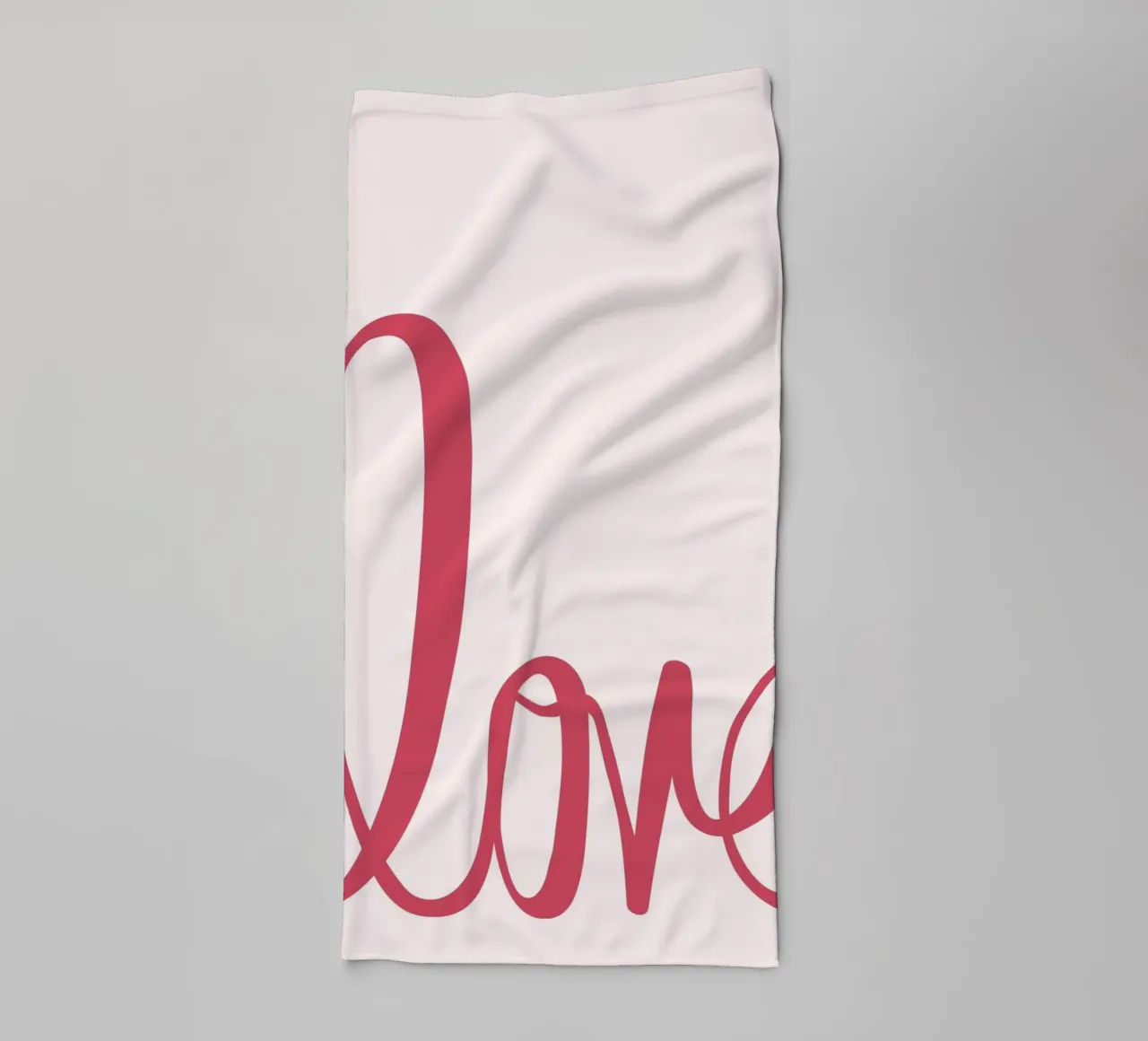 "Love" Script Typography: Minimalist Pink Print towel by homdeco