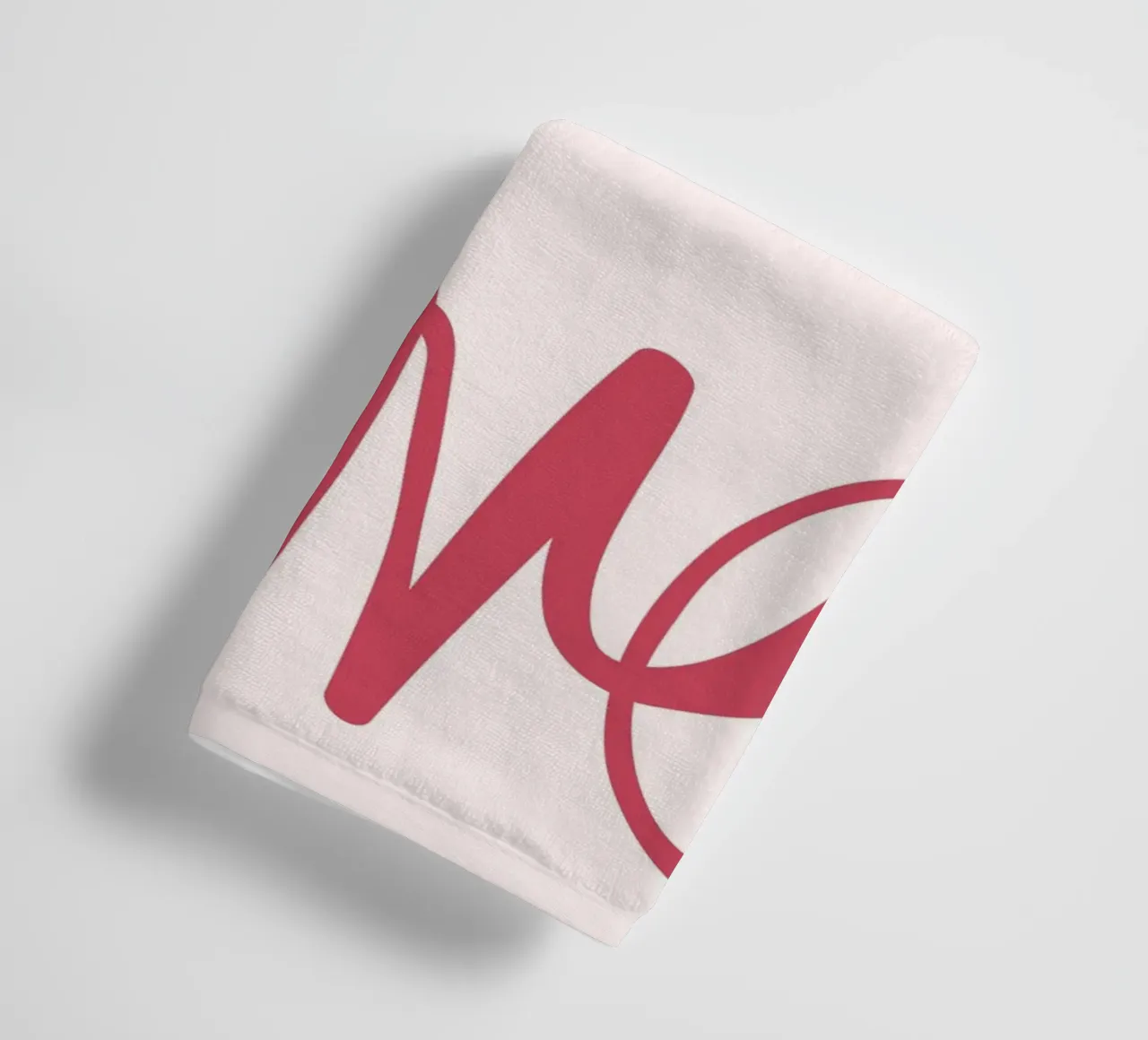 "Love" Script Typography: Minimalist Pink Print towel by homdeco