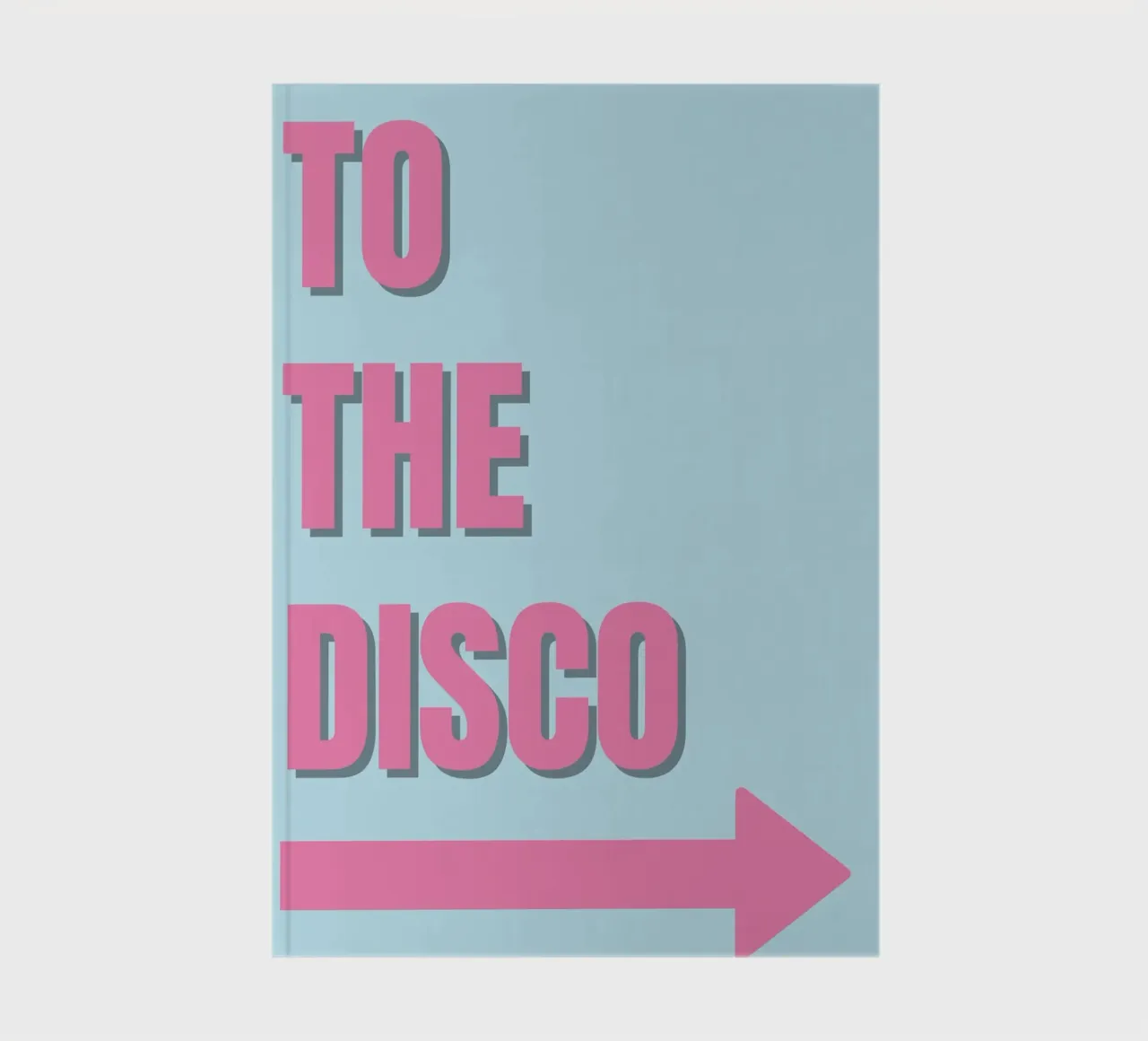 "To The Disco" Pink Retro Typography Art Print notebook by homdeco