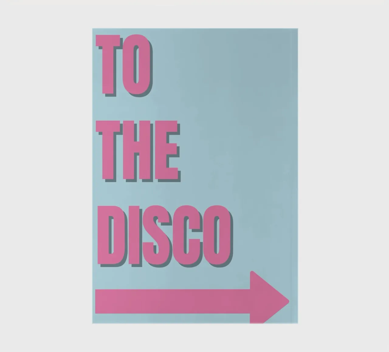 "To The Disco" Pink Retro Typography Art Print notebook by homdeco