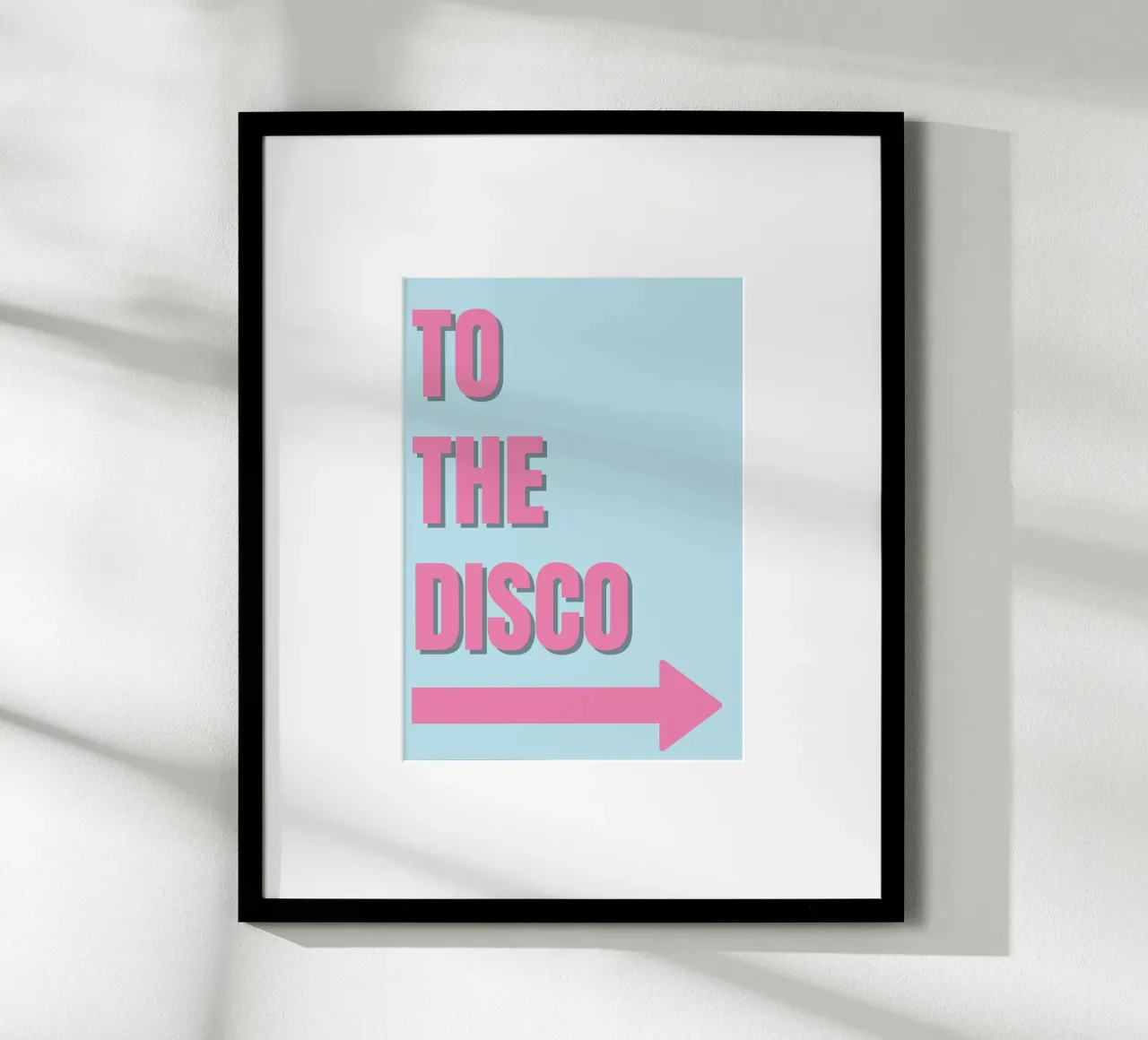 "To The Disco" Pink Retro Typography Art Print poster by homdeco