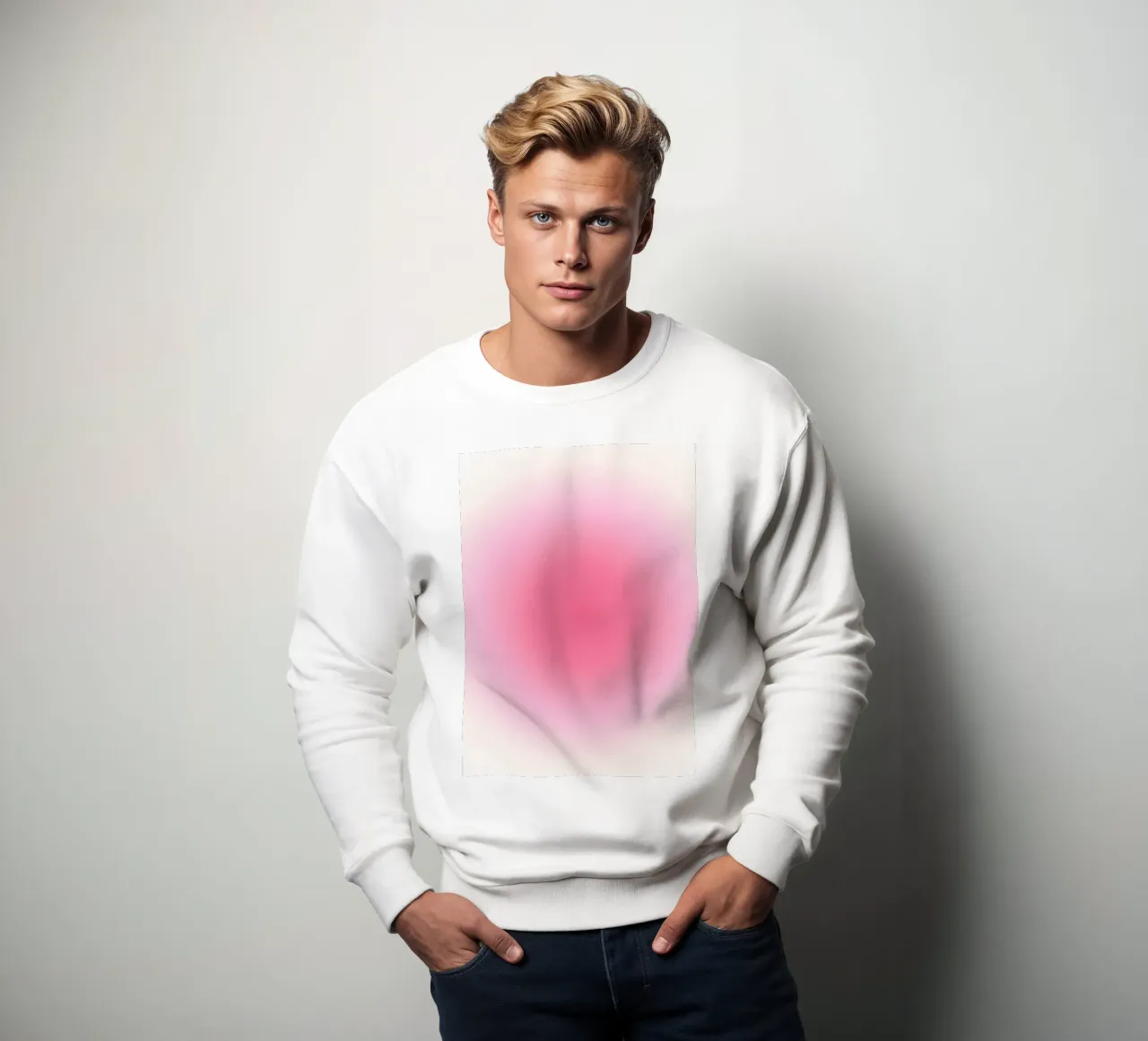 Gradiente Rosa Suave: Estética Aura Art Print sudadera de homdeco