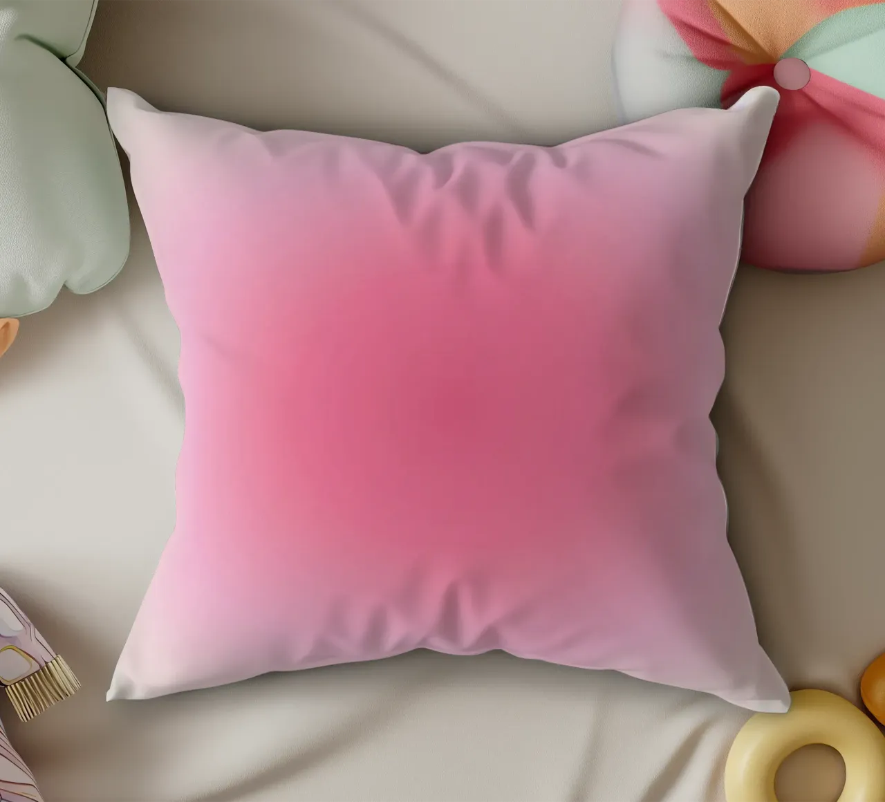Soft Pink Gradient: Aesthetic Aura Art Print decorative cushion by homdeco
