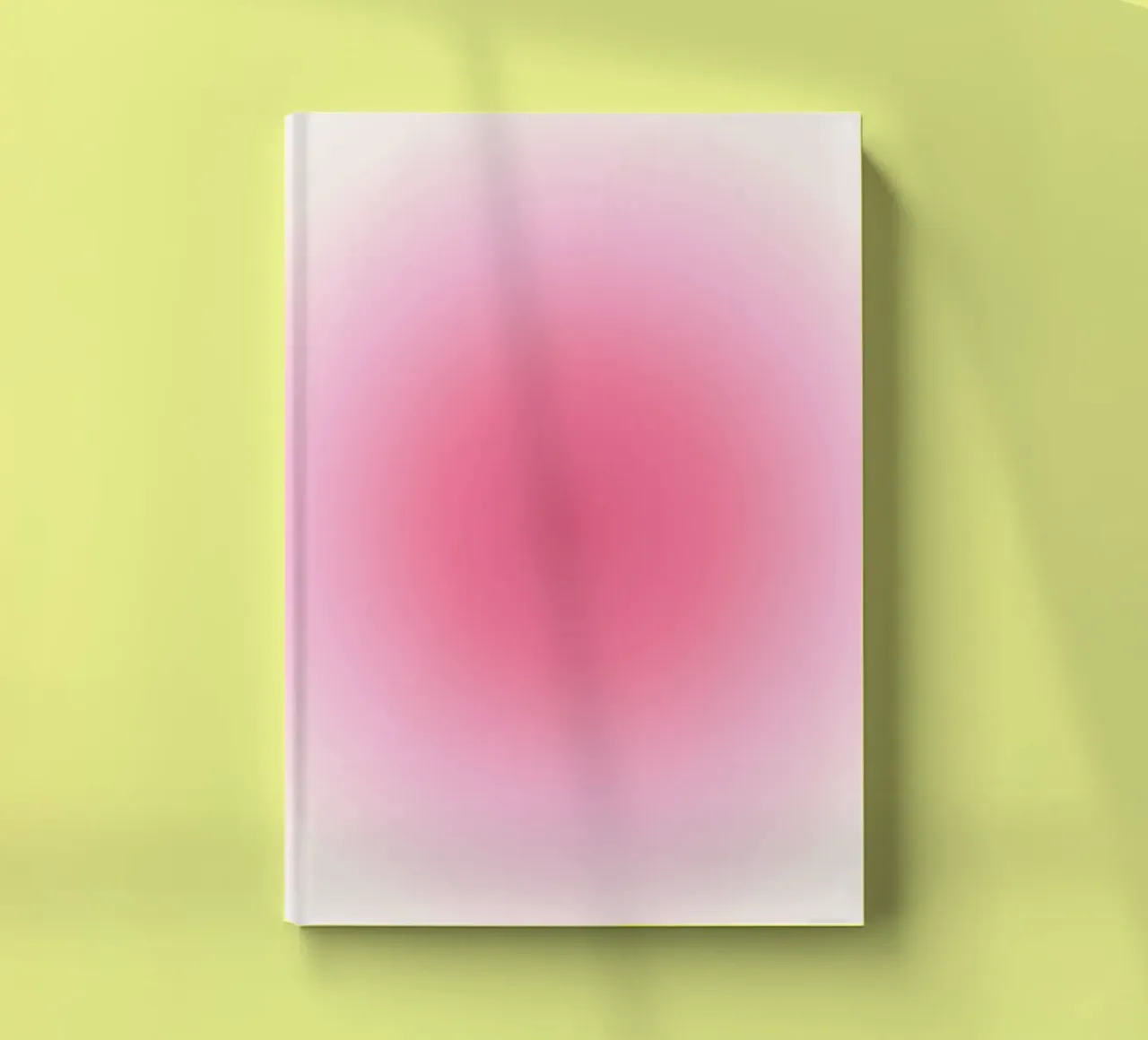 Soft Pink Gradient: Aesthetic Aura Art Print notebook by homdeco