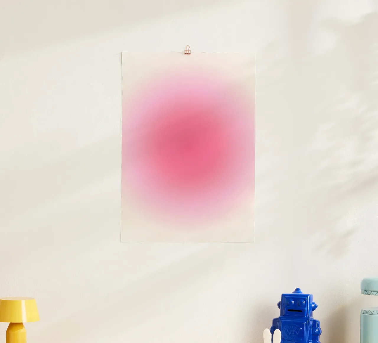 Soft Pink Gradient: Aesthetic Aura Art Print hahnemühle by homdeco