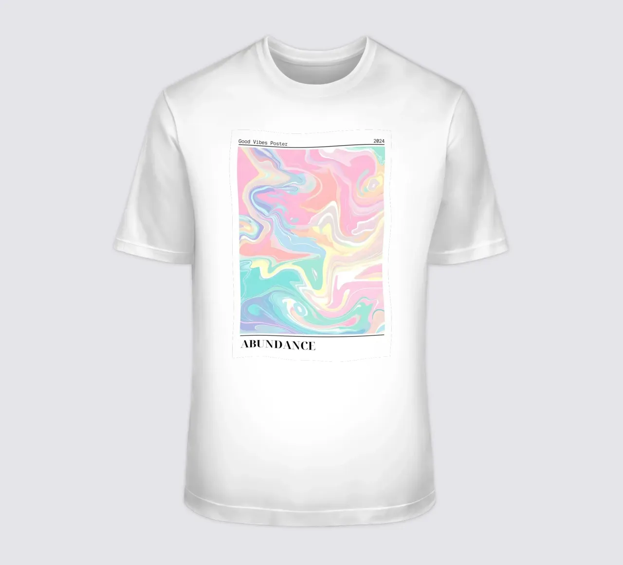 Abundance Good Vibes: Pastel Swirl Abstract Art Print t-shirt by homdeco