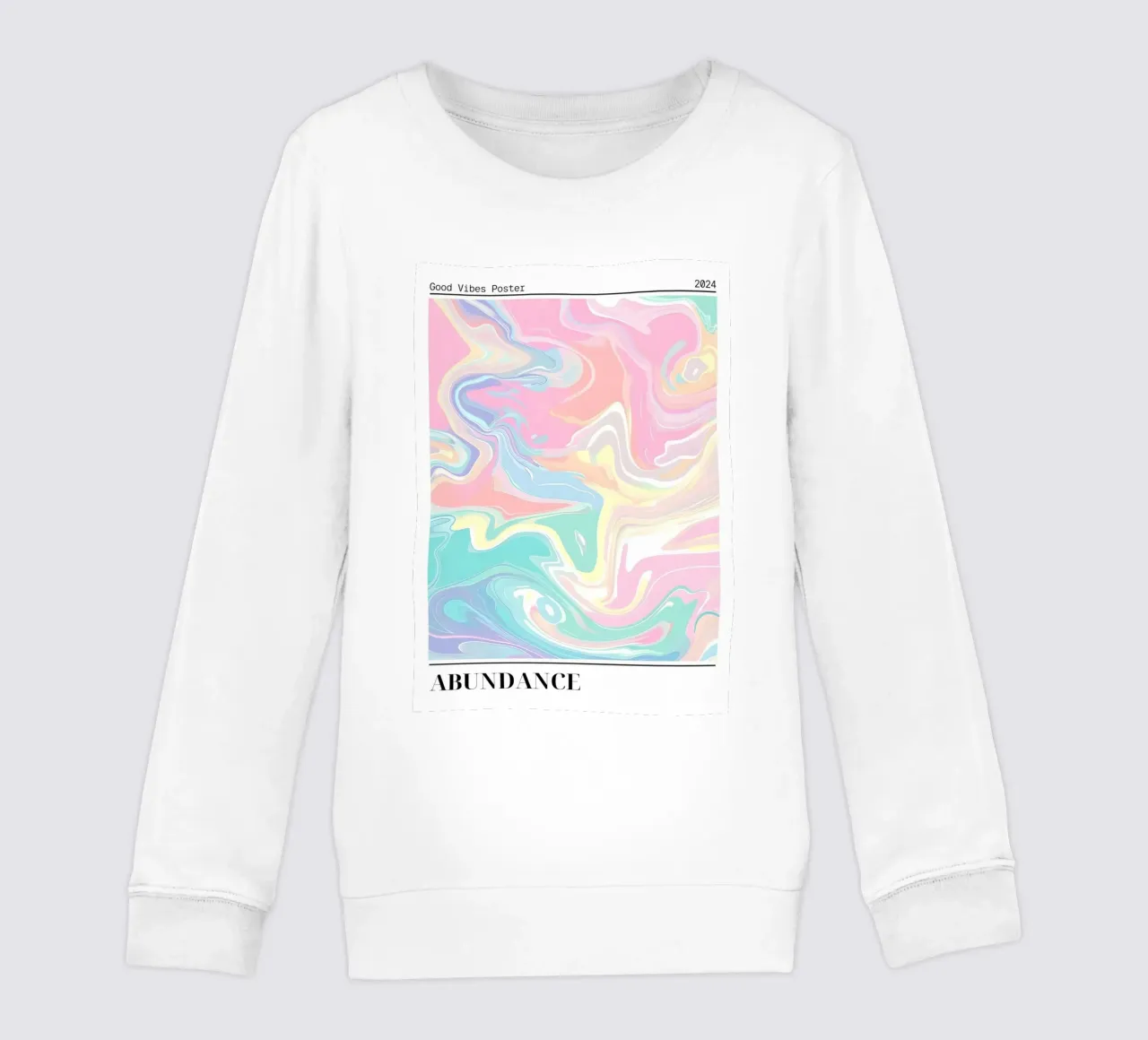 Abundance Good Vibes: Pastel Swirl Abstract Art Print kids sweatshirt by homdeco