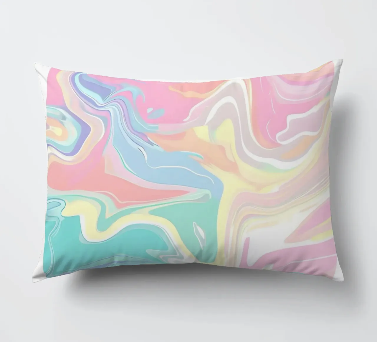 Abundance Good Vibes: Pastel Swirl Abstract Art Print decorative cushion by homdeco