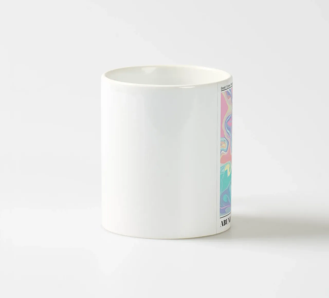 Abundance Good Vibes: Pastel Swirl Abstract Art Print ceramic mug by homdeco