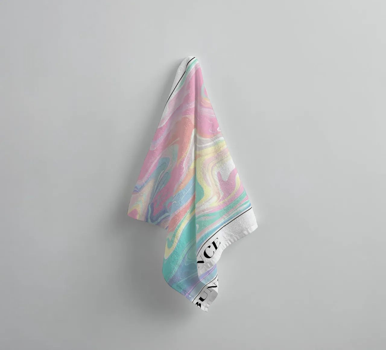 Abundance Good Vibes: Pastel Swirl Abstract Art Print towel by homdeco