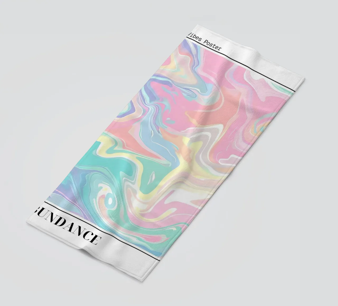 Abundance Good Vibes: Pastel Swirl Abstract Art Print beach towel by homdeco