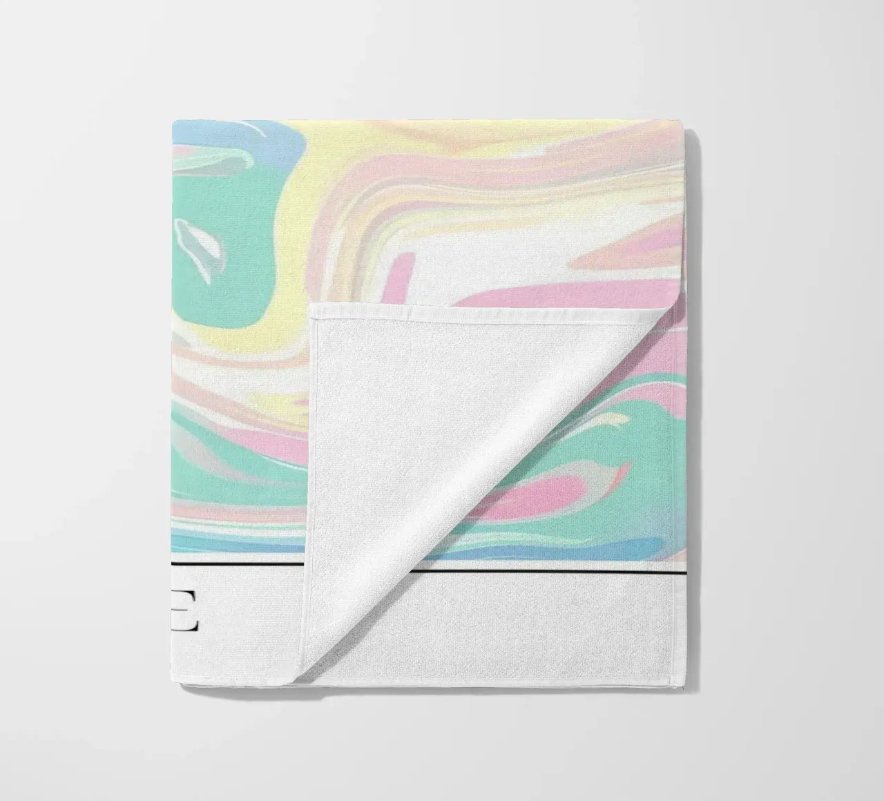 Abundance Good Vibes: Pastel Swirl Abstract Art Print beach towel by homdeco