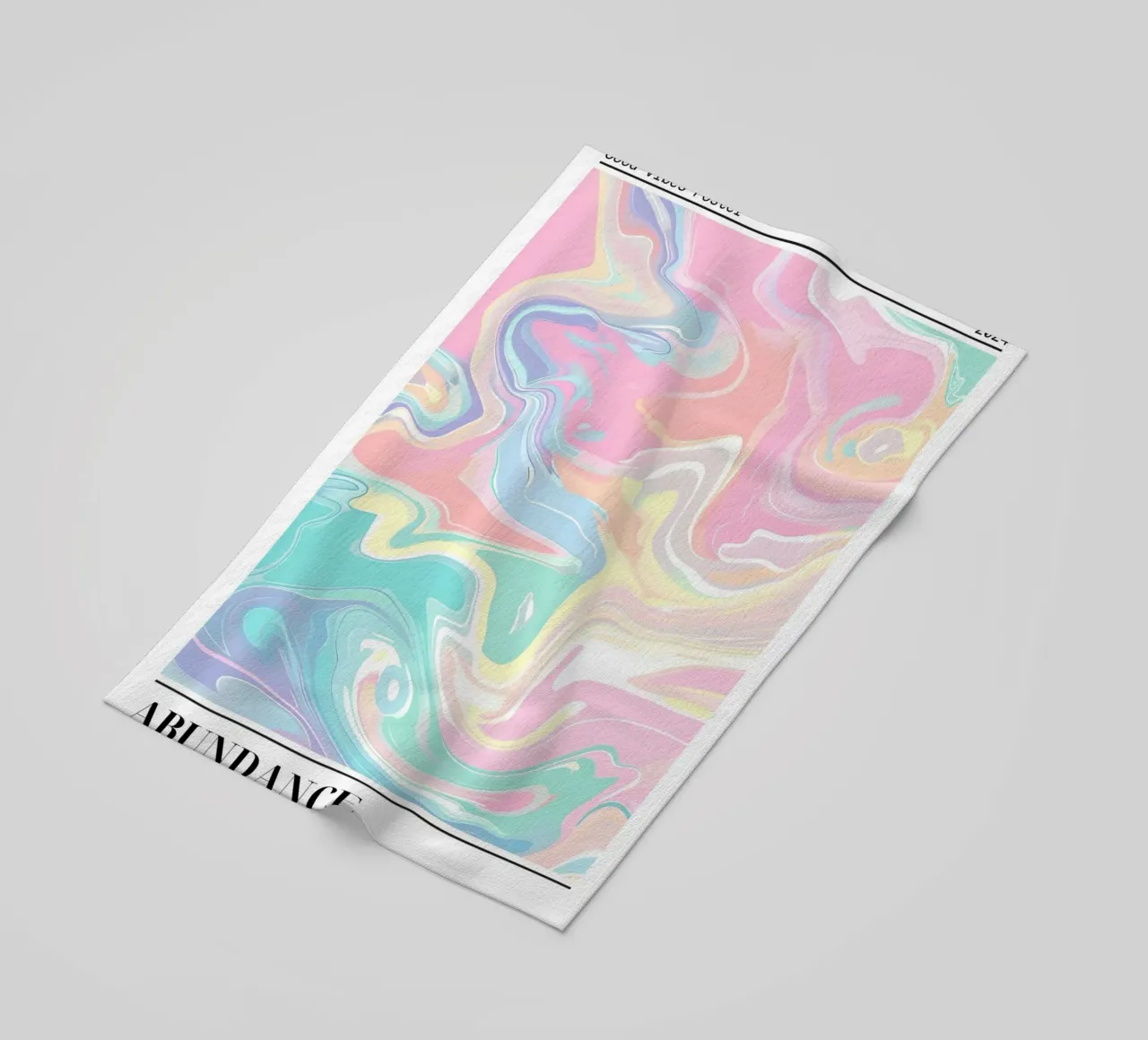 Abundance Good Vibes: Pastel Swirl Abstract Art Print beach towel by homdeco