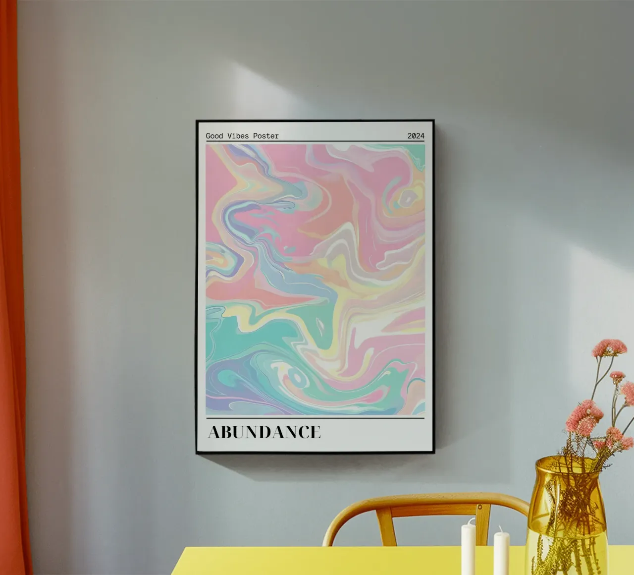 Abondance Good Vibes : Pastel Swirl Abstract Art Print plexiglas de homdeco