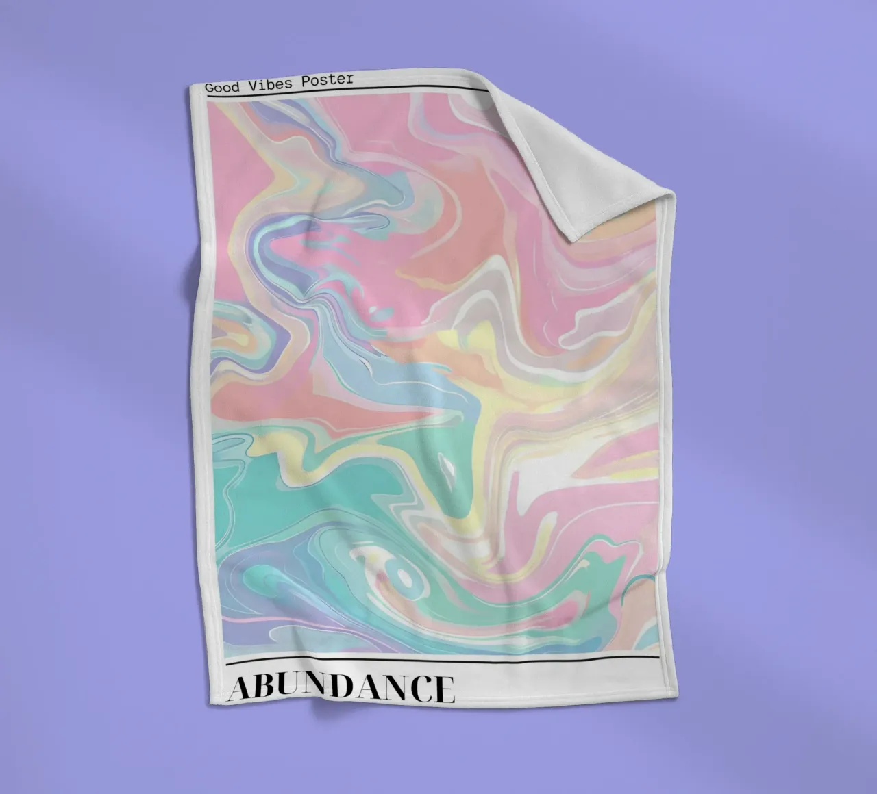 Abondance Good Vibes : Pastel Swirl Abstract Art Print plaid polaire de homdeco