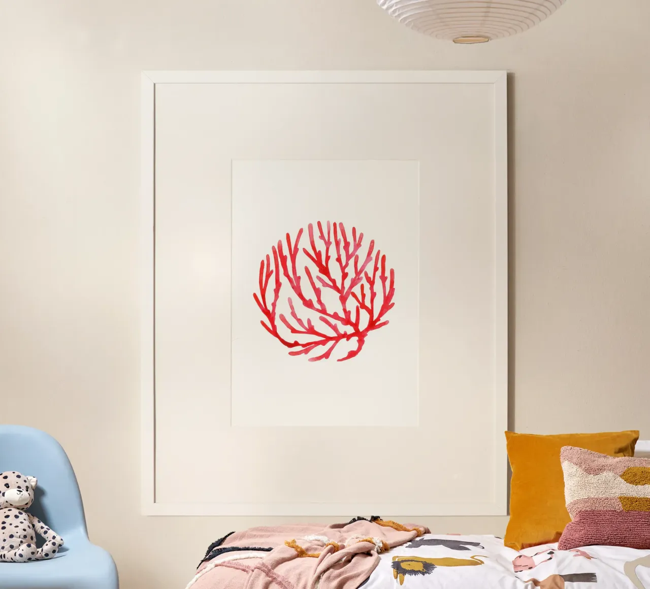 Corallo rosso Acquerello Arte Estetica Decorazione Costiera poster da dawnthesea