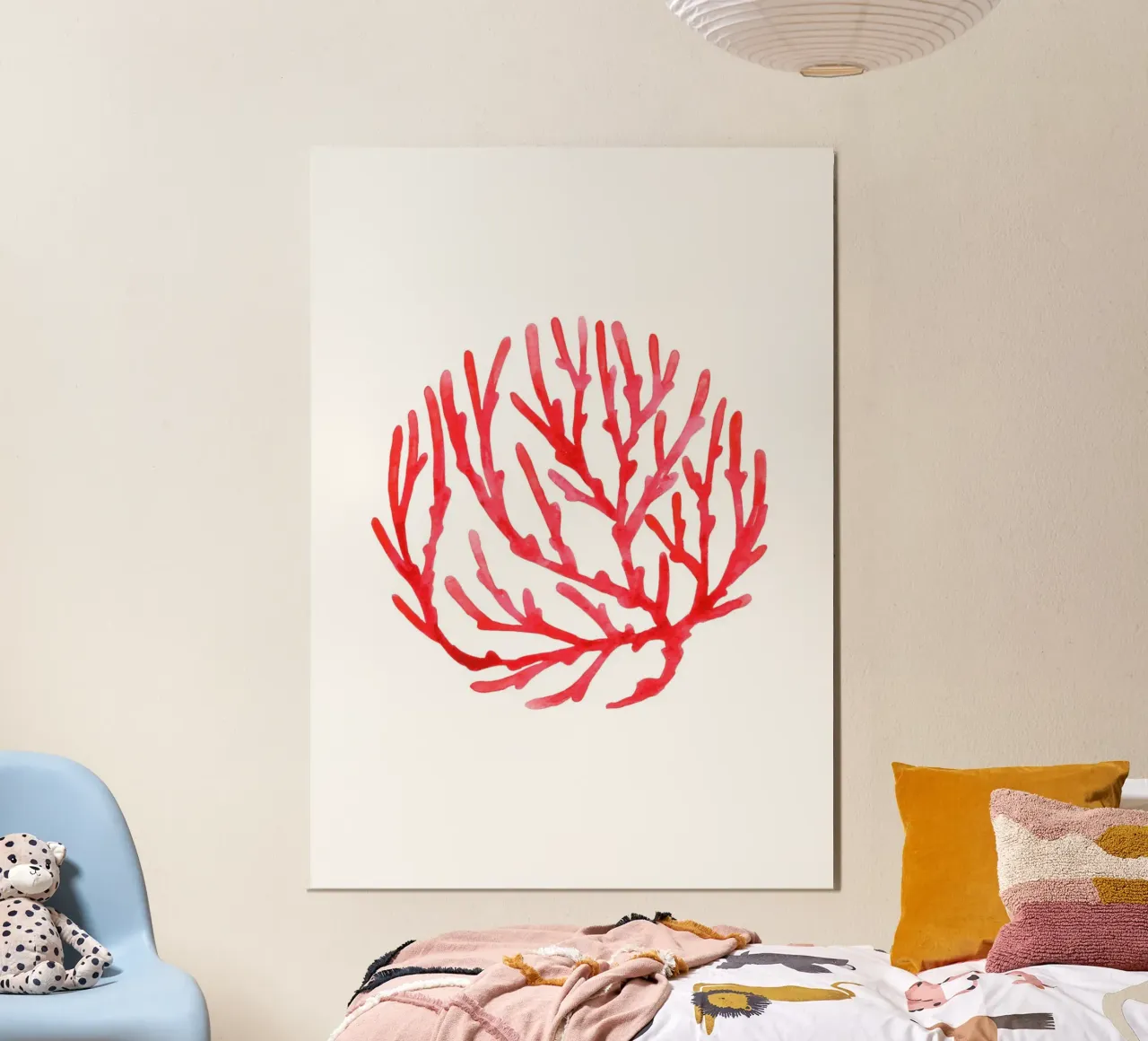 Corallo rosso Acquerello Arte Estetica Decorazione Costiera poster da dawnthesea