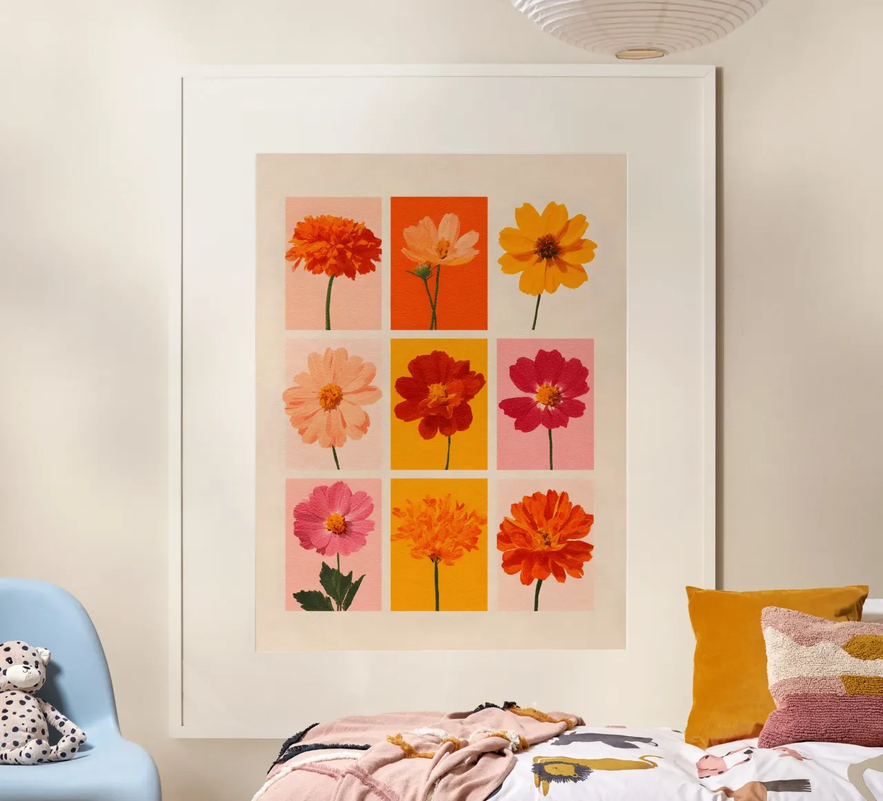Floral Grid poster con telaio in alluminio da Gypsy Galleria