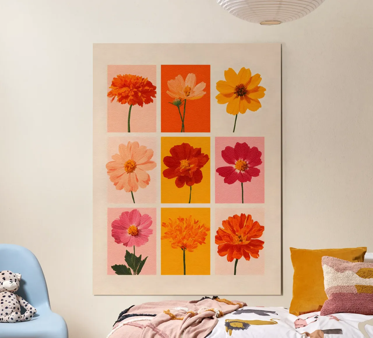 Floral Grid poster con telaio in alluminio da Gypsy Galleria