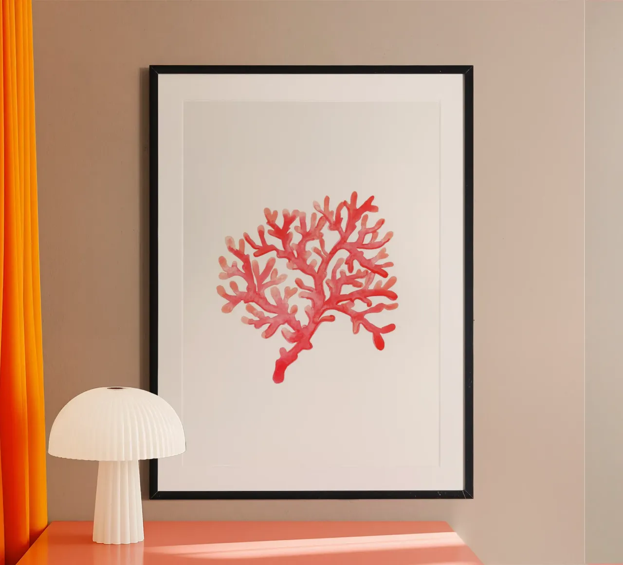 Corallo rosso vibrante Acquerello Oceano Arte Botanica poster da dawnthesea