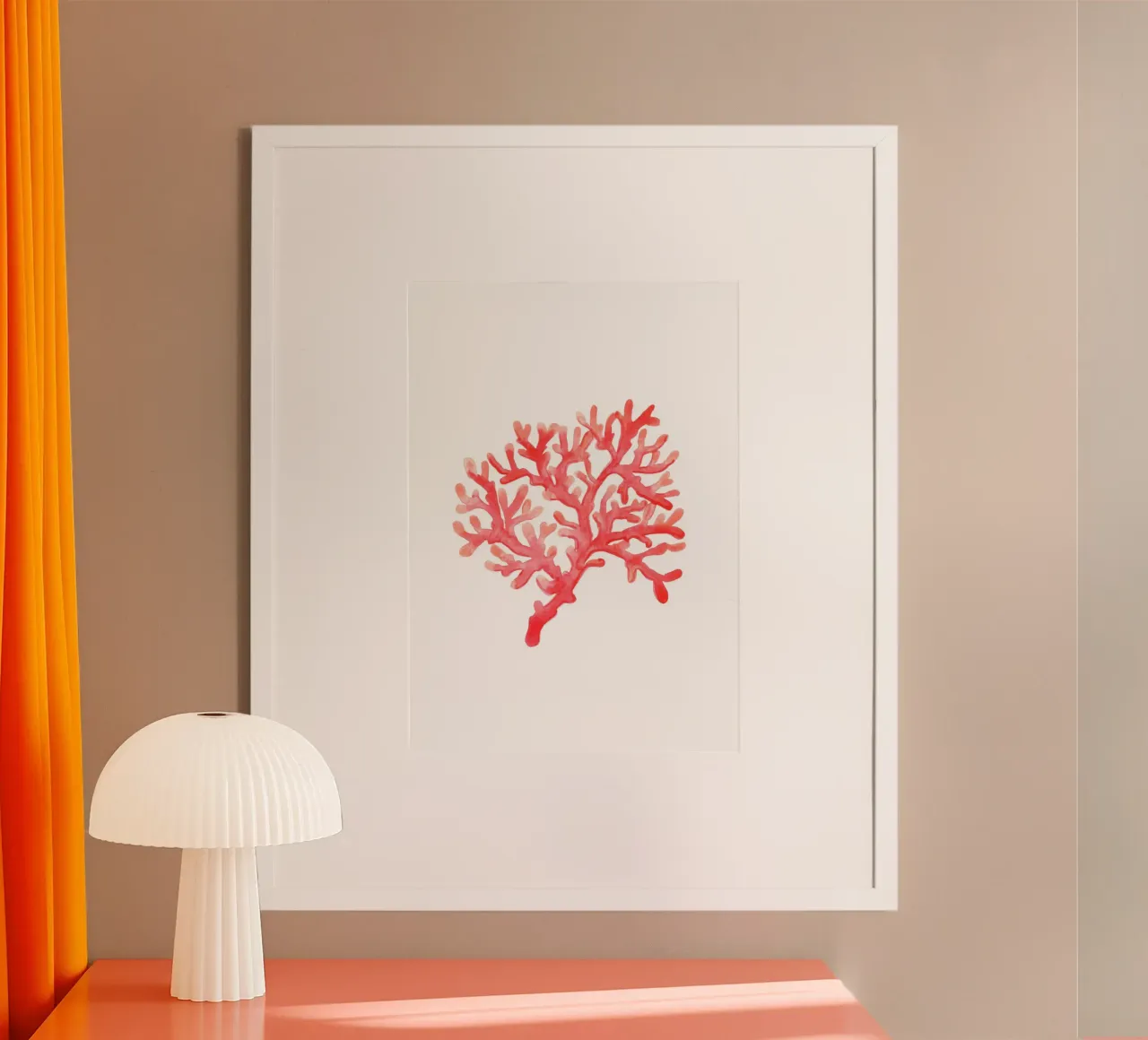 Corallo rosso vibrante Acquerello Oceano Arte Botanica poster da dawnthesea