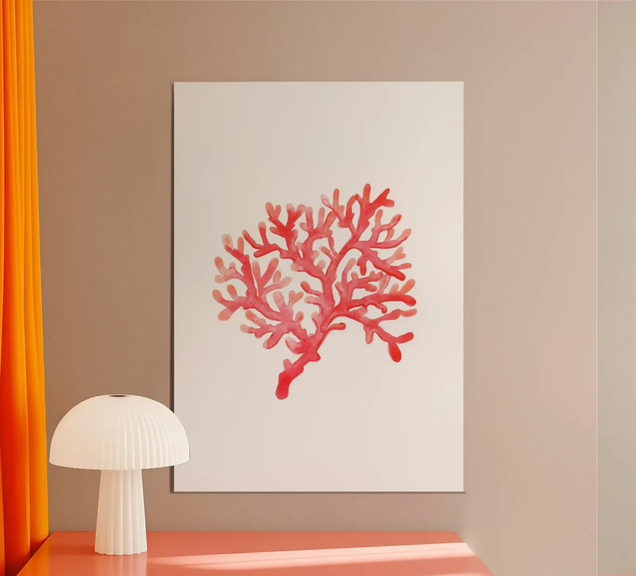 Corallo rosso vibrante Acquerello Oceano Arte Botanica poster da dawnthesea