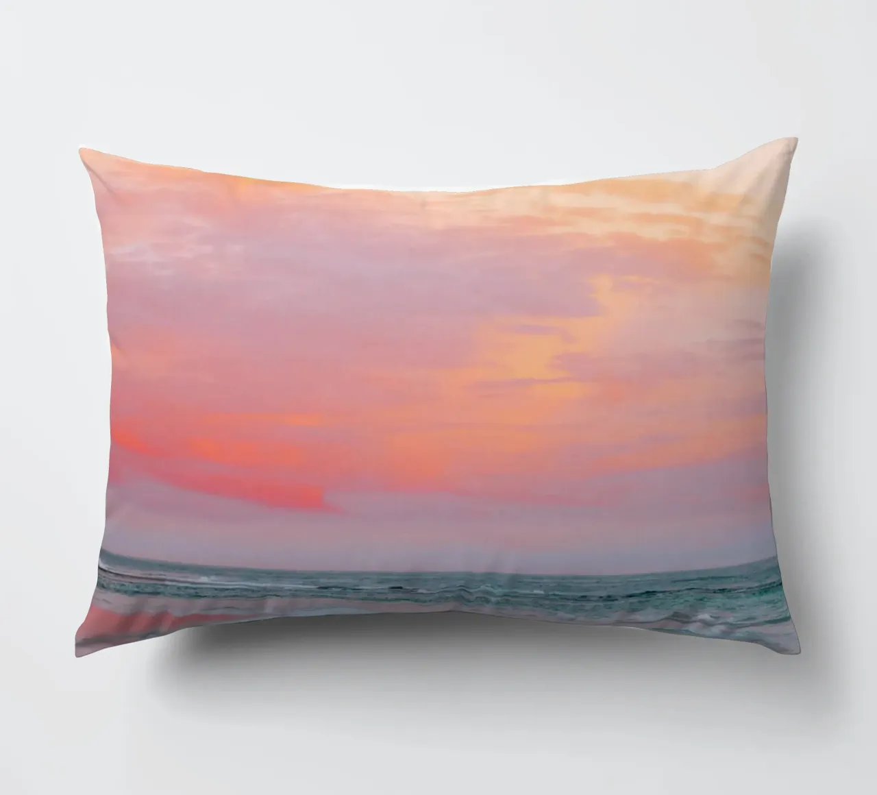 Vibrant Sunset Beach Ocean Estética Arte de Pared cojín de dawnthesea