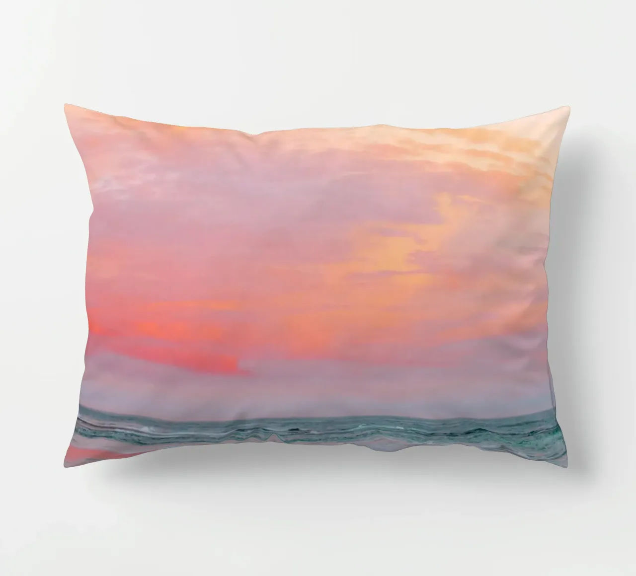 Vibrant Sunset Beach Ocean Estética Arte de Pared cojín de dawnthesea