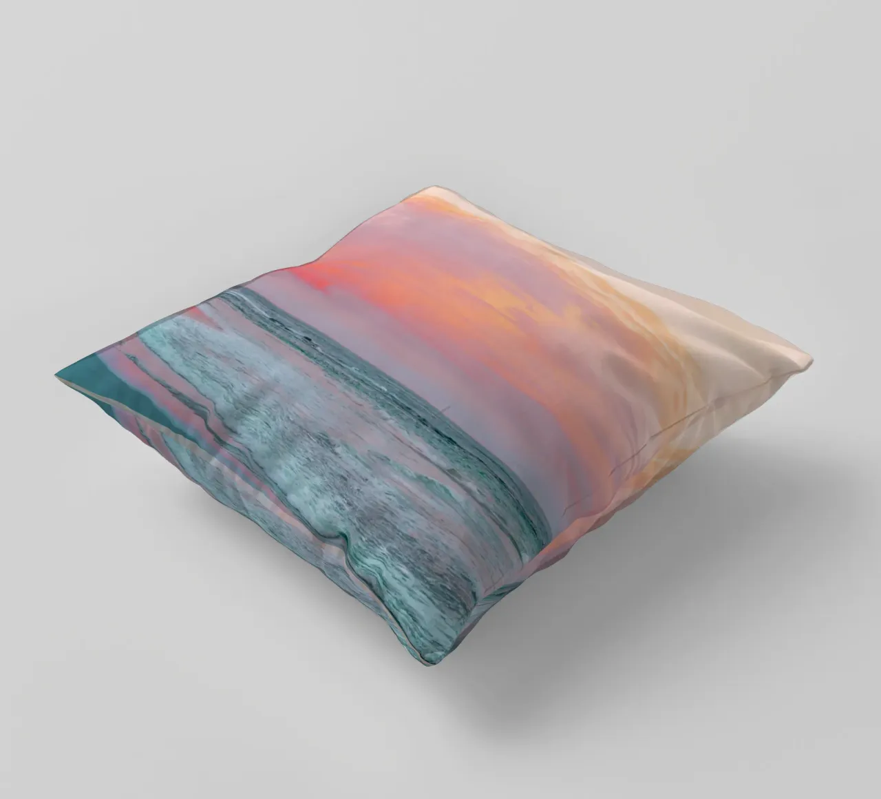 Vibrant Sunset Beach Ocean Estética Arte de Pared cojín de dawnthesea