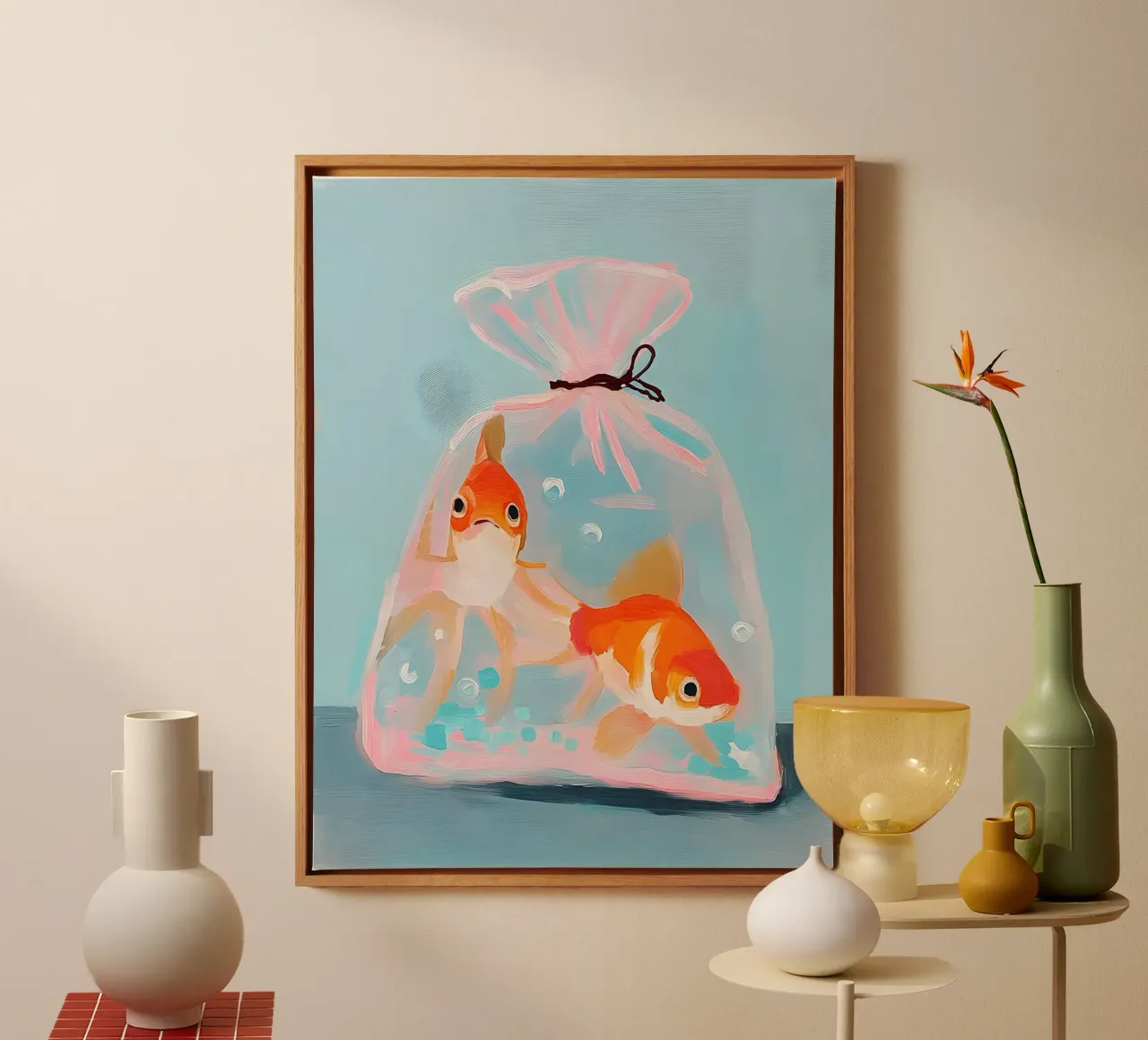 Fishes in a Bag canvas by Gypsy Galleria