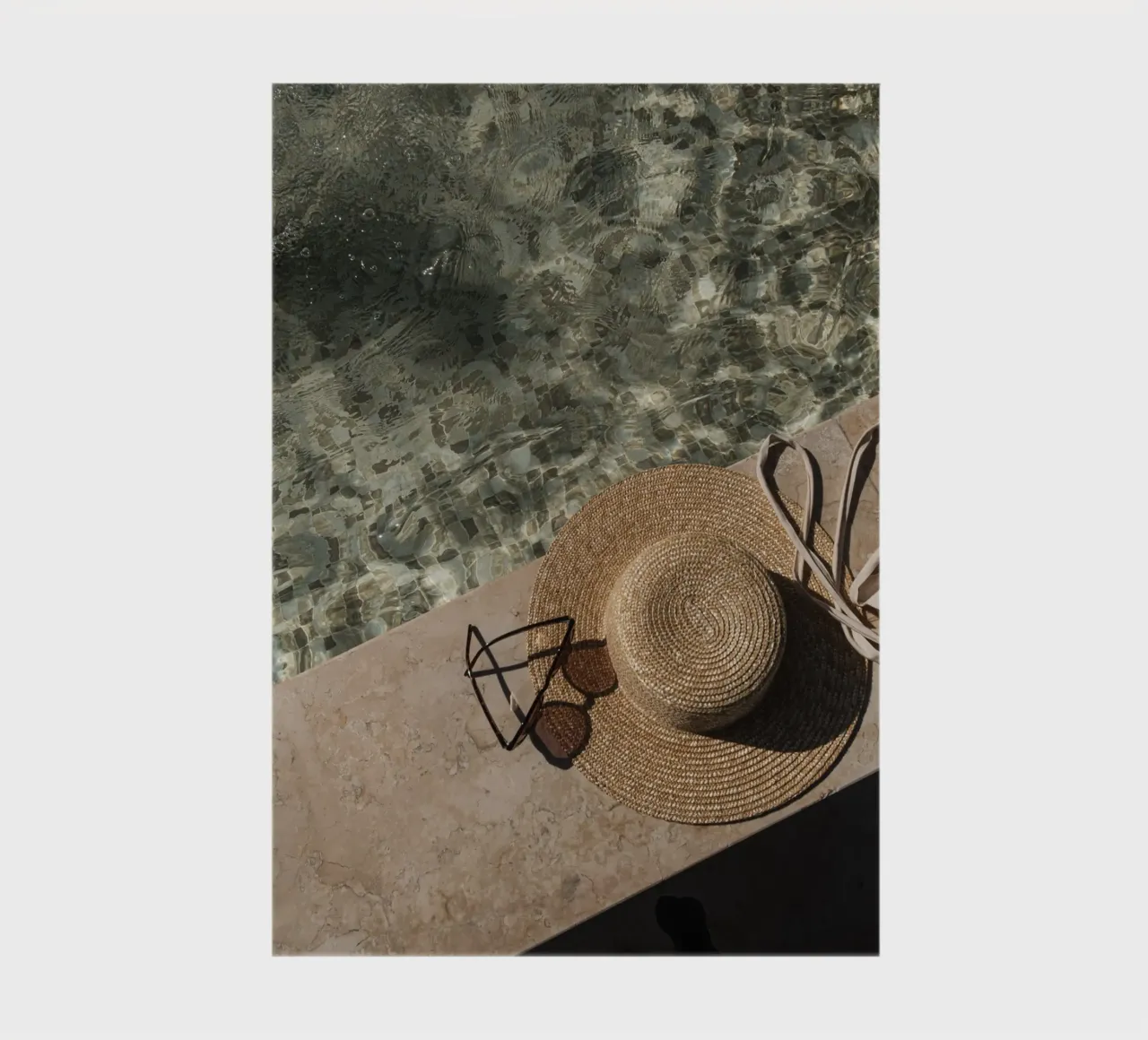 Summer Poolside Serenity Straw Hat Aesthetic Decor notebook by dawnthesea