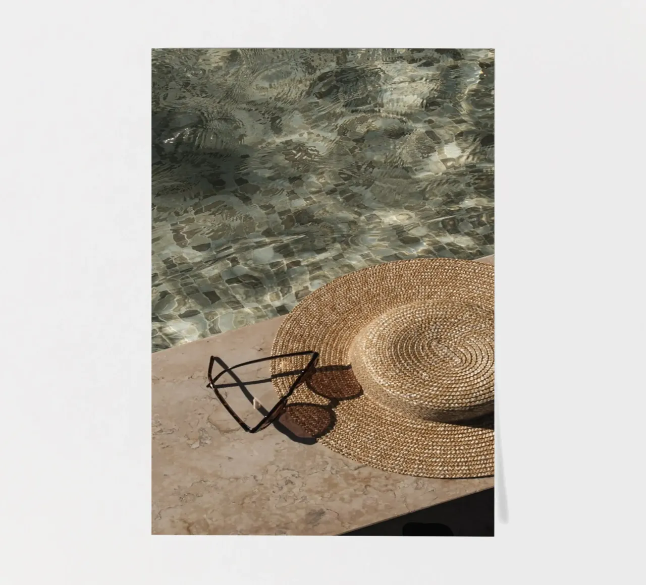 Summer Poolside Serenity Straw Hat Aesthetic Decor sticker sheet by dawnthesea