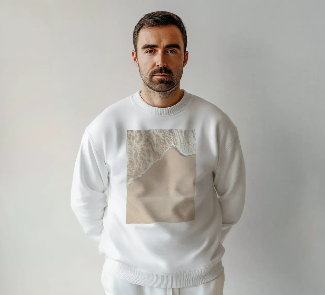 Douce vague de l'océan Minimaliste Plage Sable Art sweat de dawnthesea