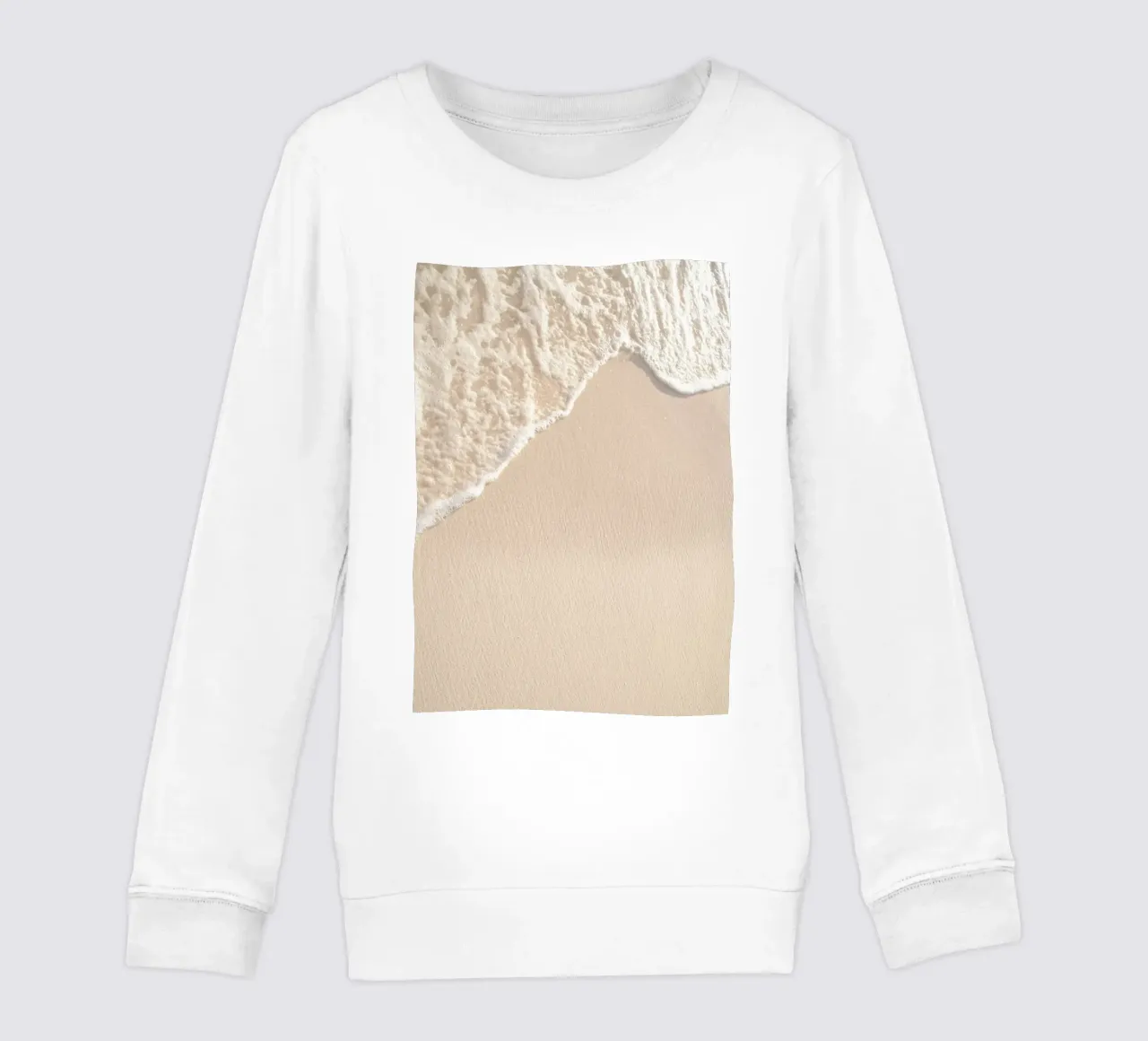 Gentle Ocean Wave Minimalist Beach Sand Art kids sweatshirt by dawnthesea