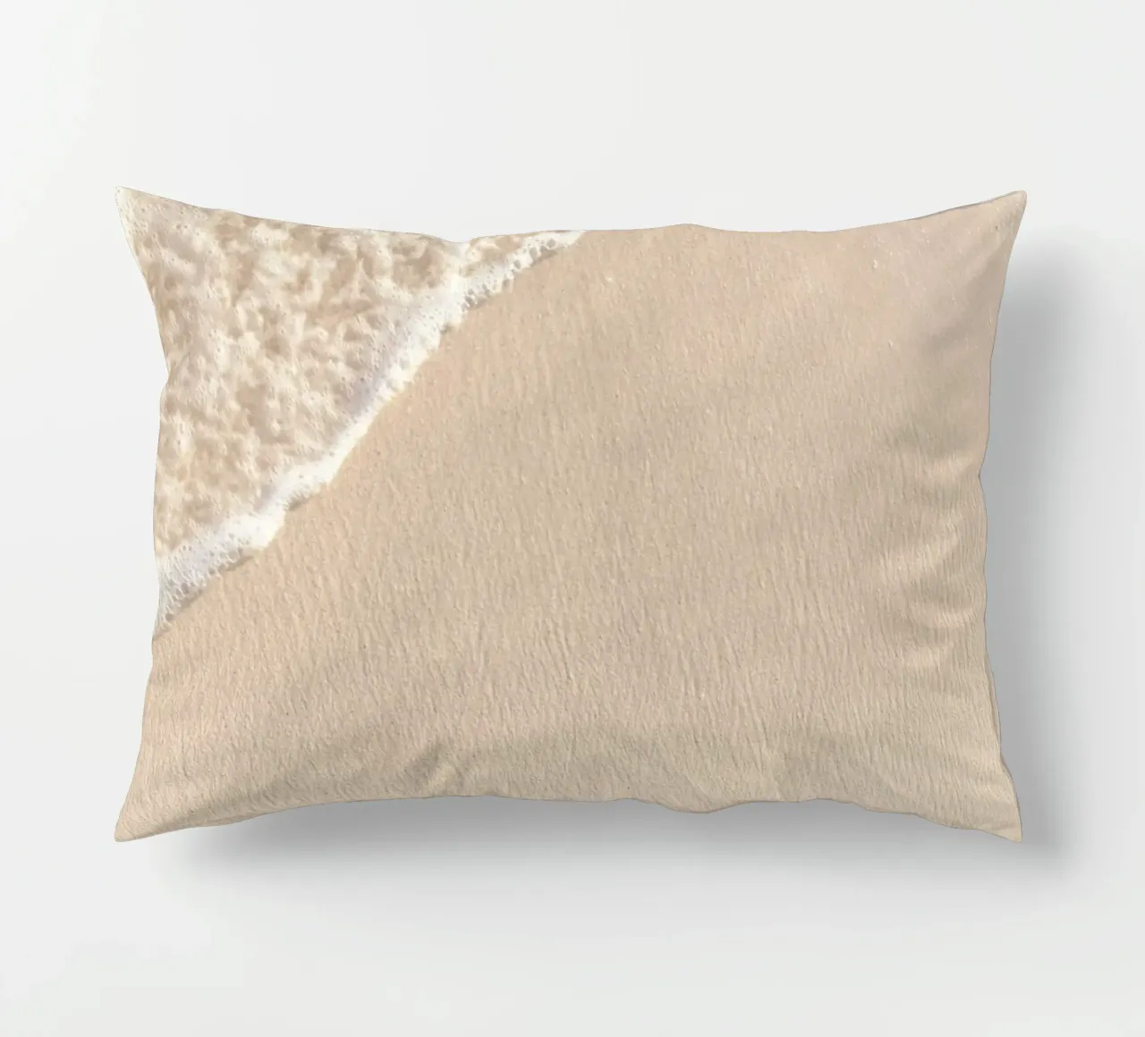 Gentle Ocean Wave Minimalist Beach Sand Art decorative cushion by dawnthesea