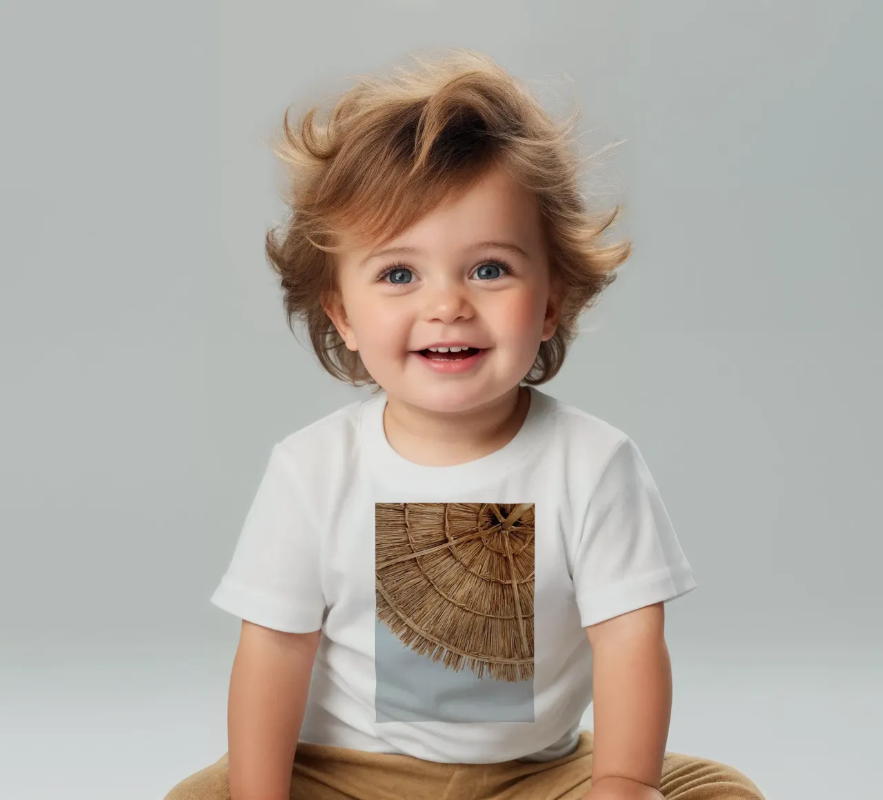 Straw Umbrella Texture Coastal Boho Aesthetic Art baby t-shirt by dawnthesea