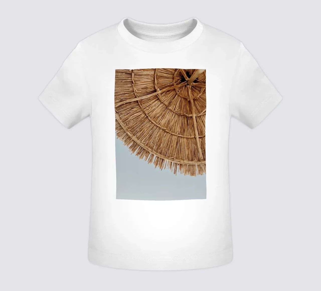 Straw Umbrella Texture Coastal Boho Aesthetic Art baby t-shirt by dawnthesea