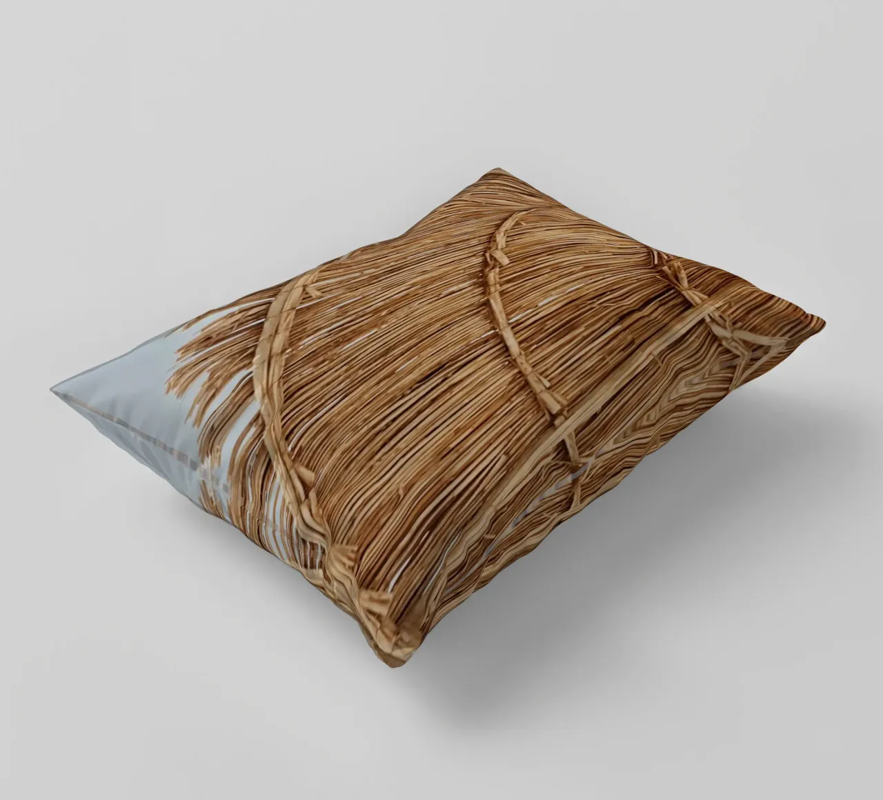 Straw Umbrella Texture Coastal Boho Aesthetic Art decorative cushion by dawnthesea