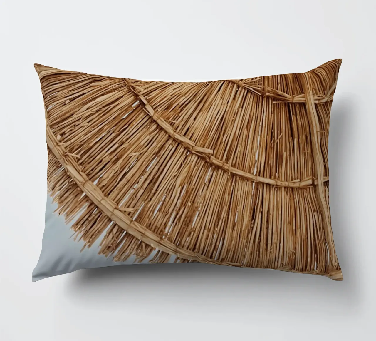 Straw Umbrella Texture Coastal Boho Aesthetic Art decorative cushion by dawnthesea