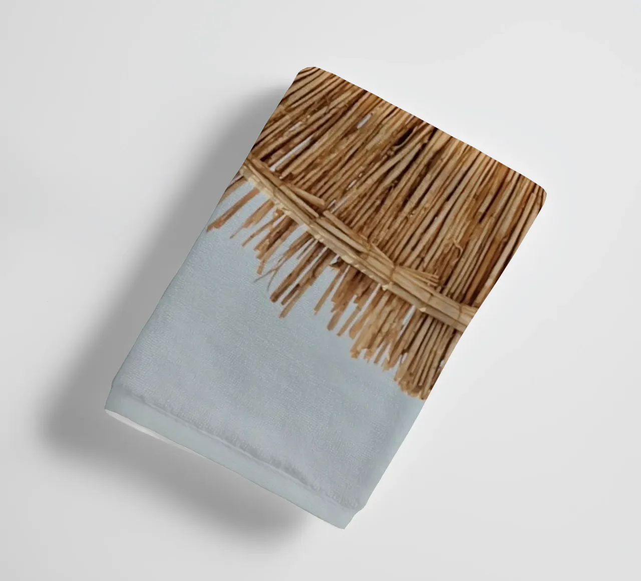 Straw Umbrella Texture Coastal Boho Aesthetic Art towel by dawnthesea