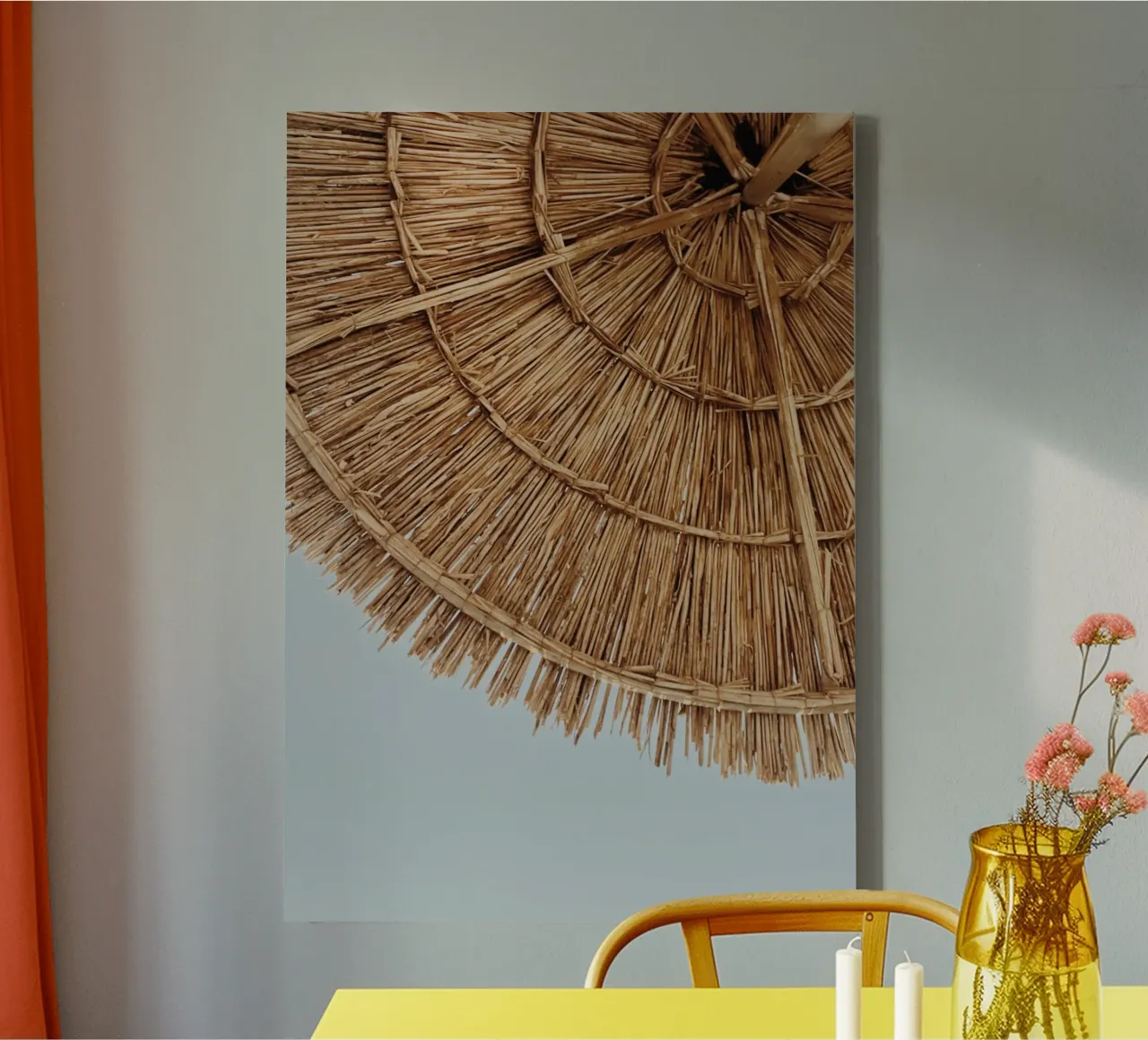 Stroparaplu Textuur Kust Boho Esthetische Kunst canvas van dawnthesea